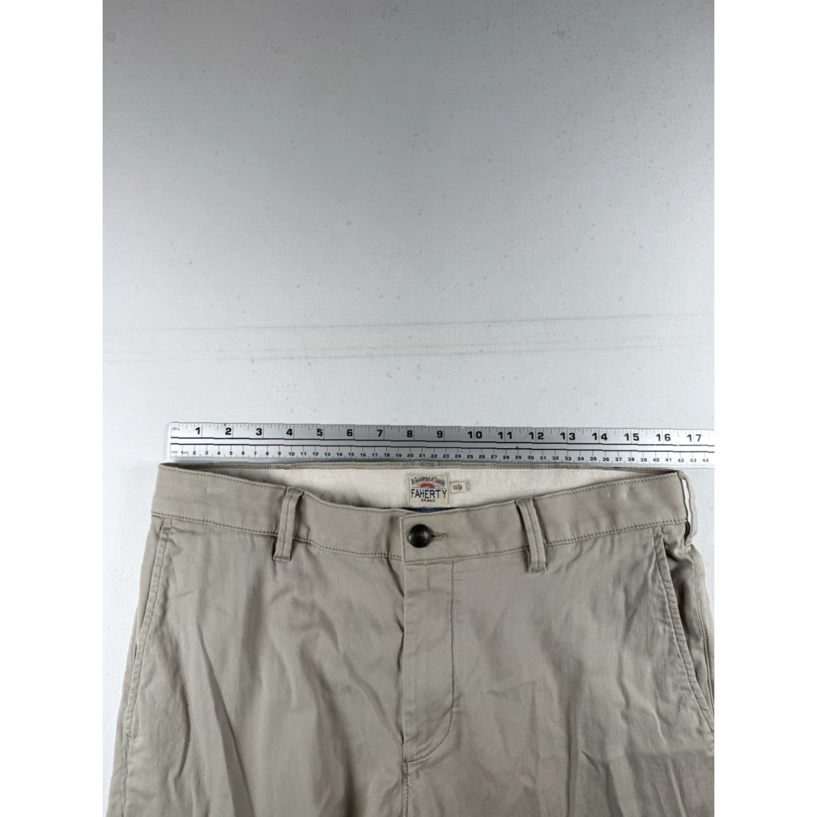 Faherty Faherty Chino Pants Men 33 x 30 Beige Regular Inseam 30 1891 Size US 33 - 3 Thumbnail
