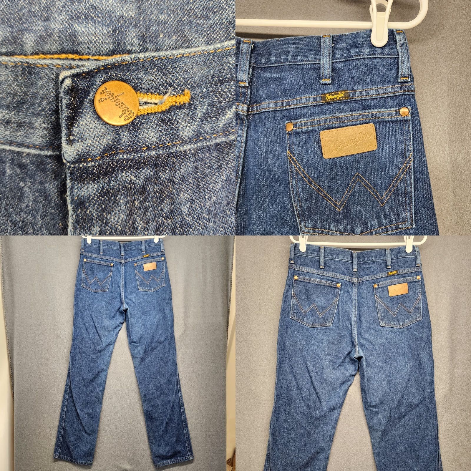 Wrangler VINTAGE Wrangler Jeans Mens 31x33 Blue Slim Cotton Western 936PWD Tagged 32x34 Size US 31 - 8 Thumbnail