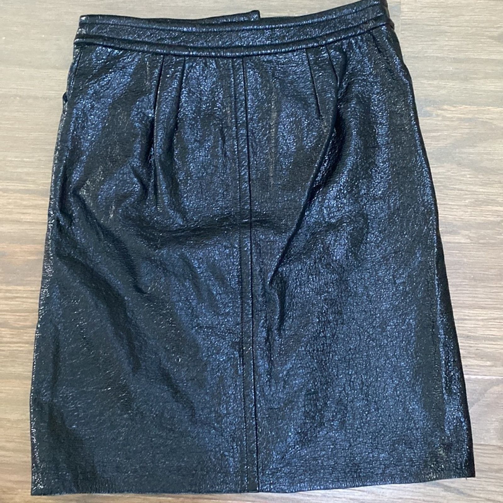 Other Tracy Reese Crinkly Faux Patent Leather Skirt Size 4 Size 27" / US 4 / IT 40 - 3 Thumbnail