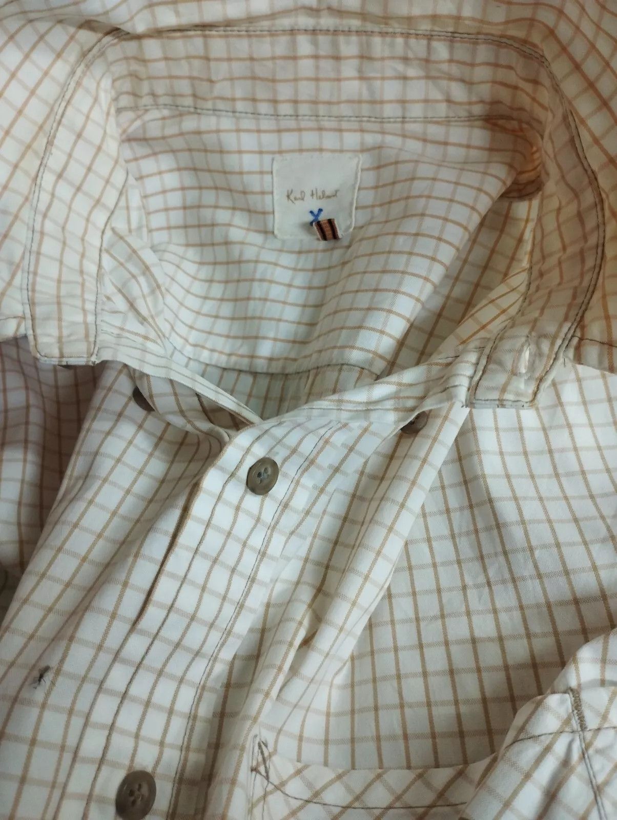 Japanese Brand × Karl Helmut KARL HELMUT Grid Check Button Down Long Sleeve Men Shirt Size US L / EU 52-54 / 3 - 7 Thumbnail