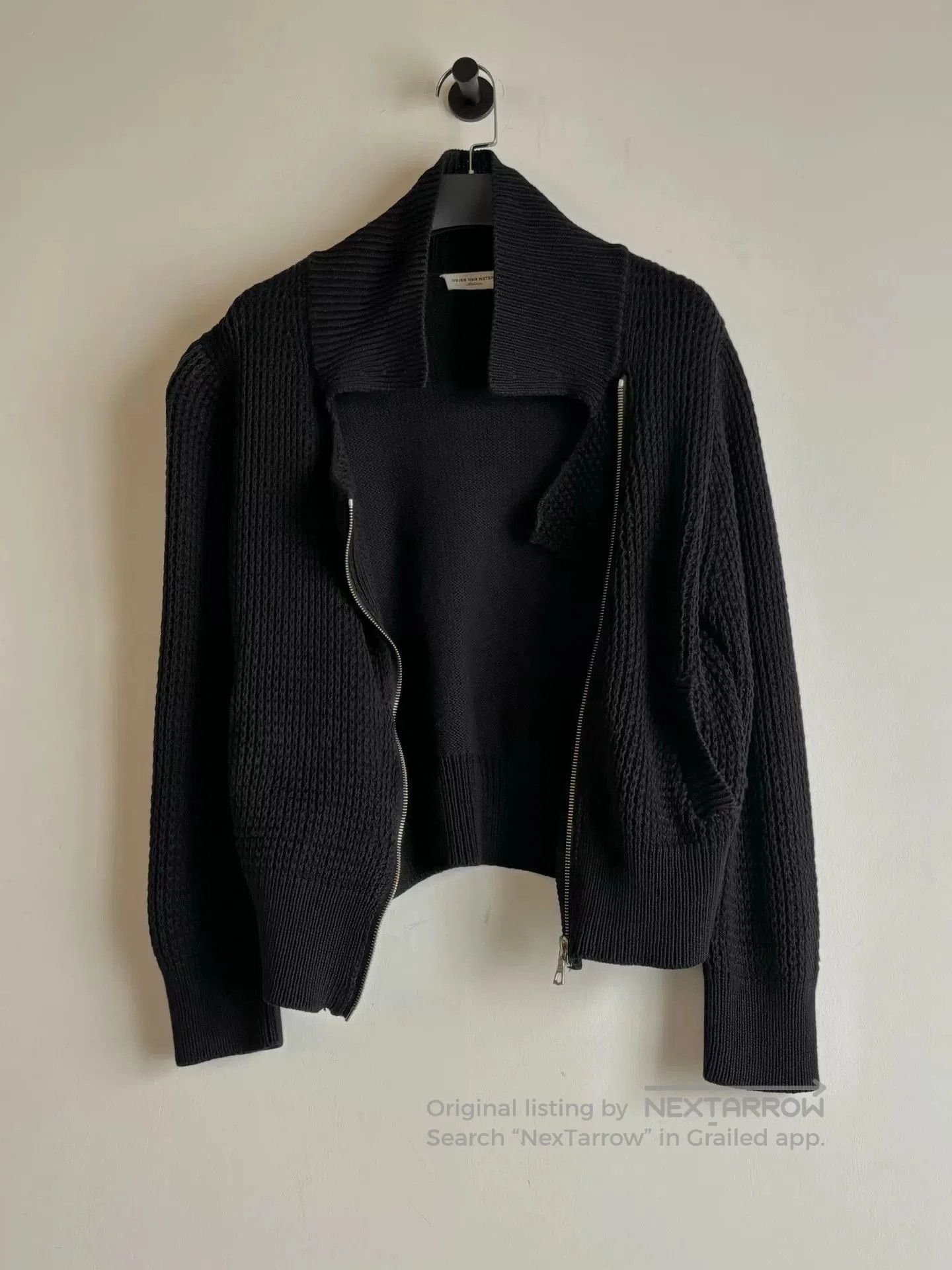 Dries Van Noten black zippered knit jacket by Dries Van Noten. Size M / US 6-8 / IT 42-44 - 4 Thumbnail