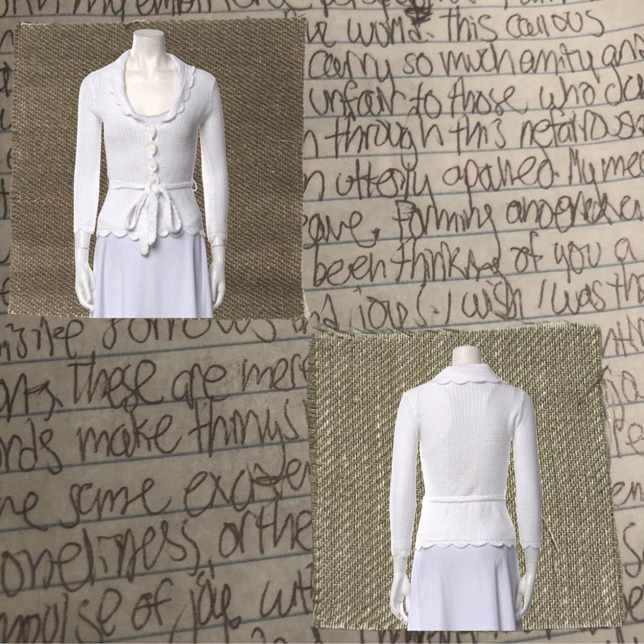 MILLY crochet knit sash-tie cardigan with crystal accents Size S / US 4 / IT 40 - 2 Thumbnail