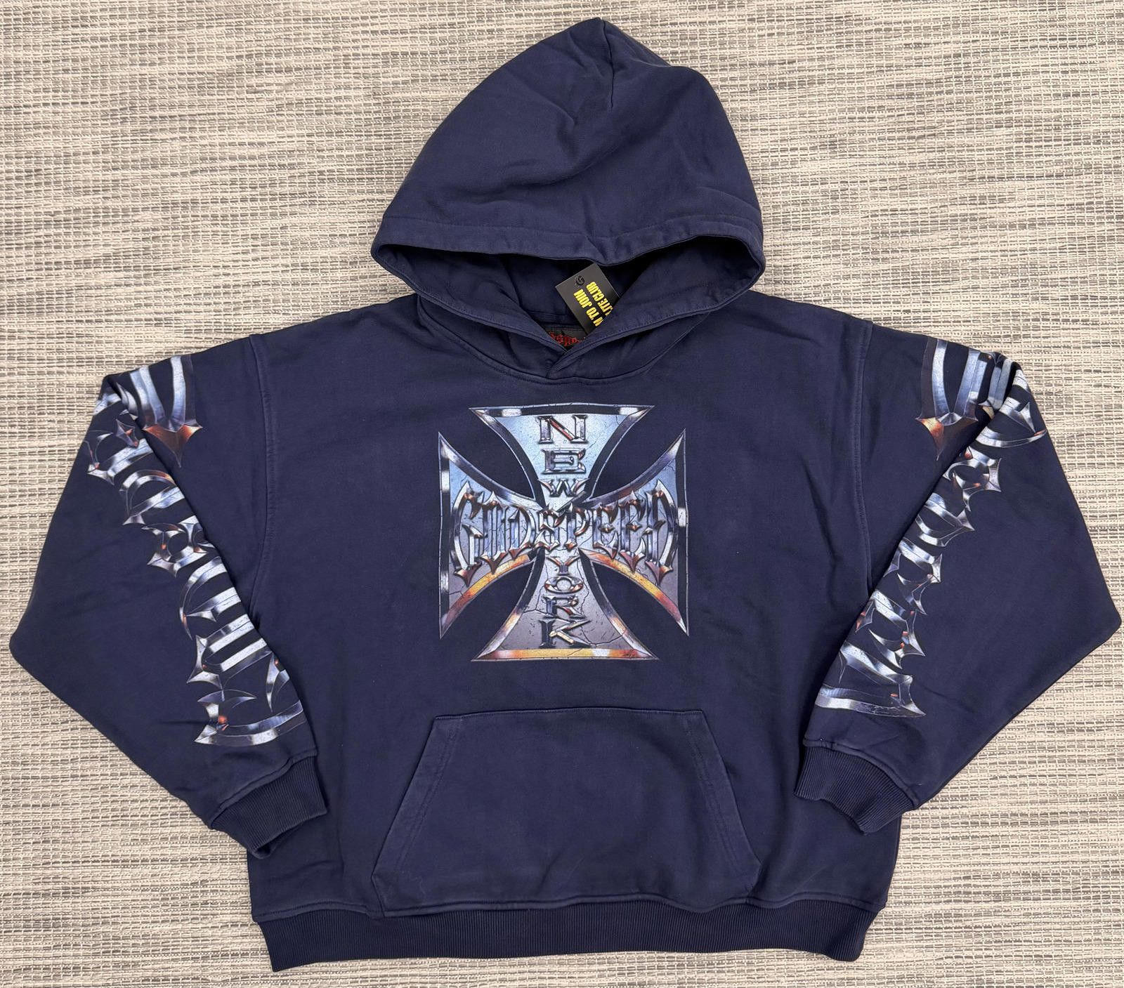 Godspeed Navy Wash Chrome Mono Hoodie