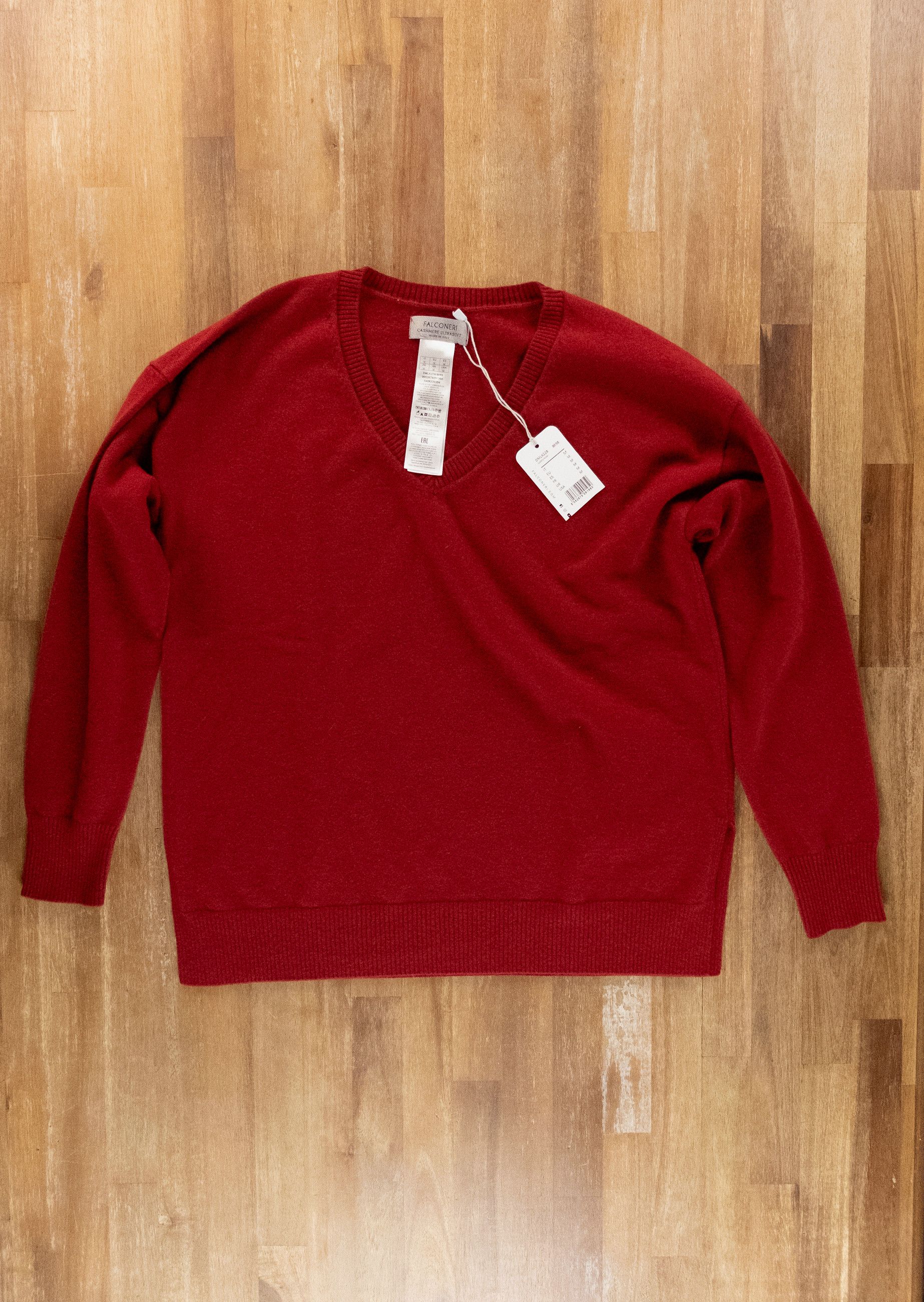 Other FALCONERI red cashmere v-neck side slit sweater Medium Size M / US 6-8 / IT 42-44 - 1 Thumbnail