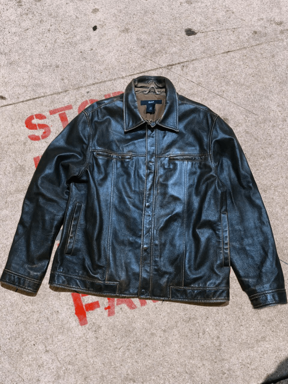 Gap Gap Vintage Leather Jacket Brown Mens Zip UP Size US L / EU 52-54 / 3 - 1 Thumbnail