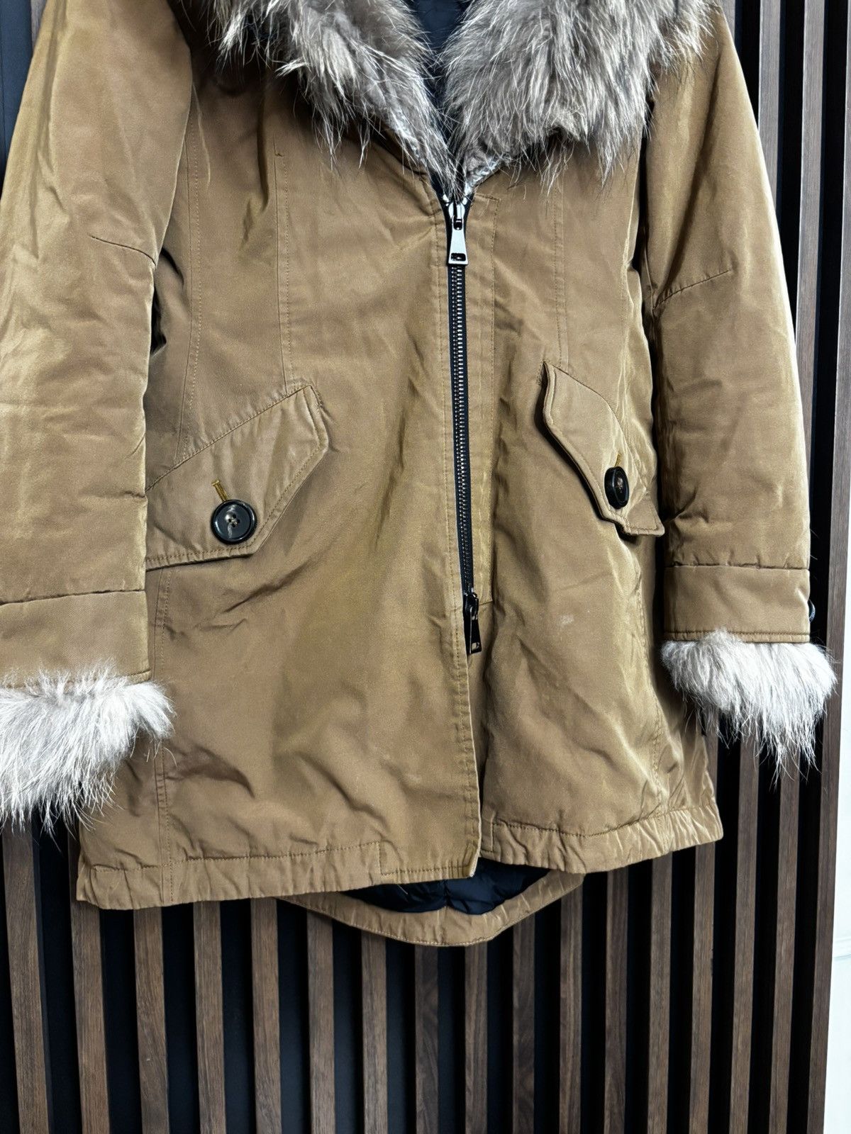 Moncler Moncler Chireis Fur-Trimmed Coat Jacket Womans Size 2 Size S / US 4 / IT 40 - 7 Thumbnail