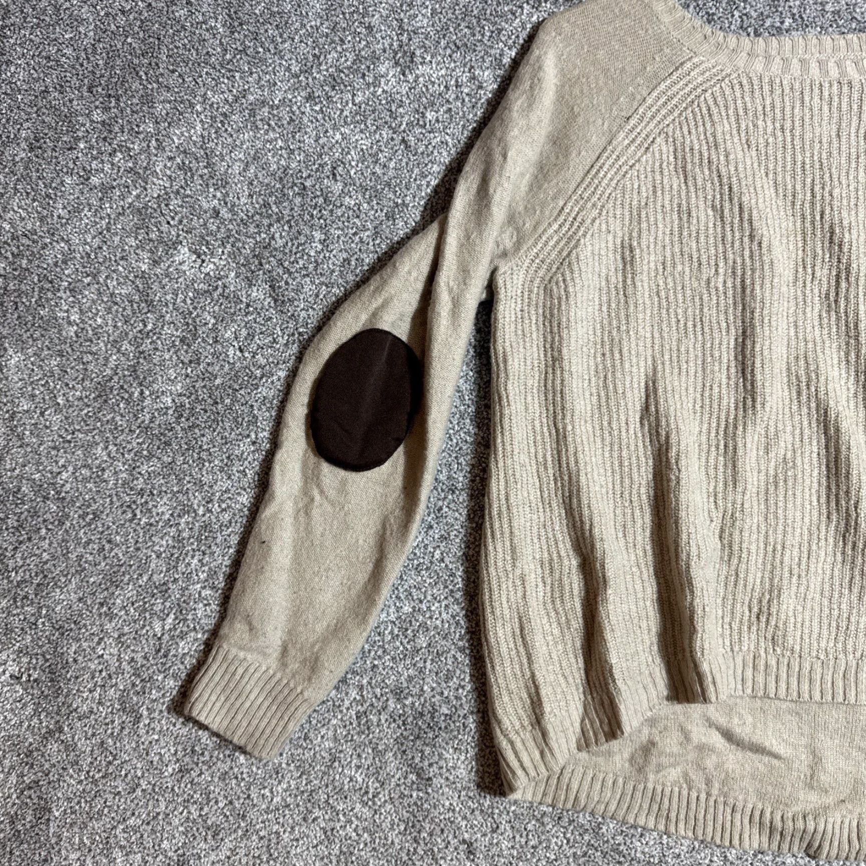 J.Crew Womens Medium Wool Blend Grandpacore Factory Warmspun Swingy Elbow Patch Sweater Size M / US 6-8 / IT 42-44 - 4 Thumbnail