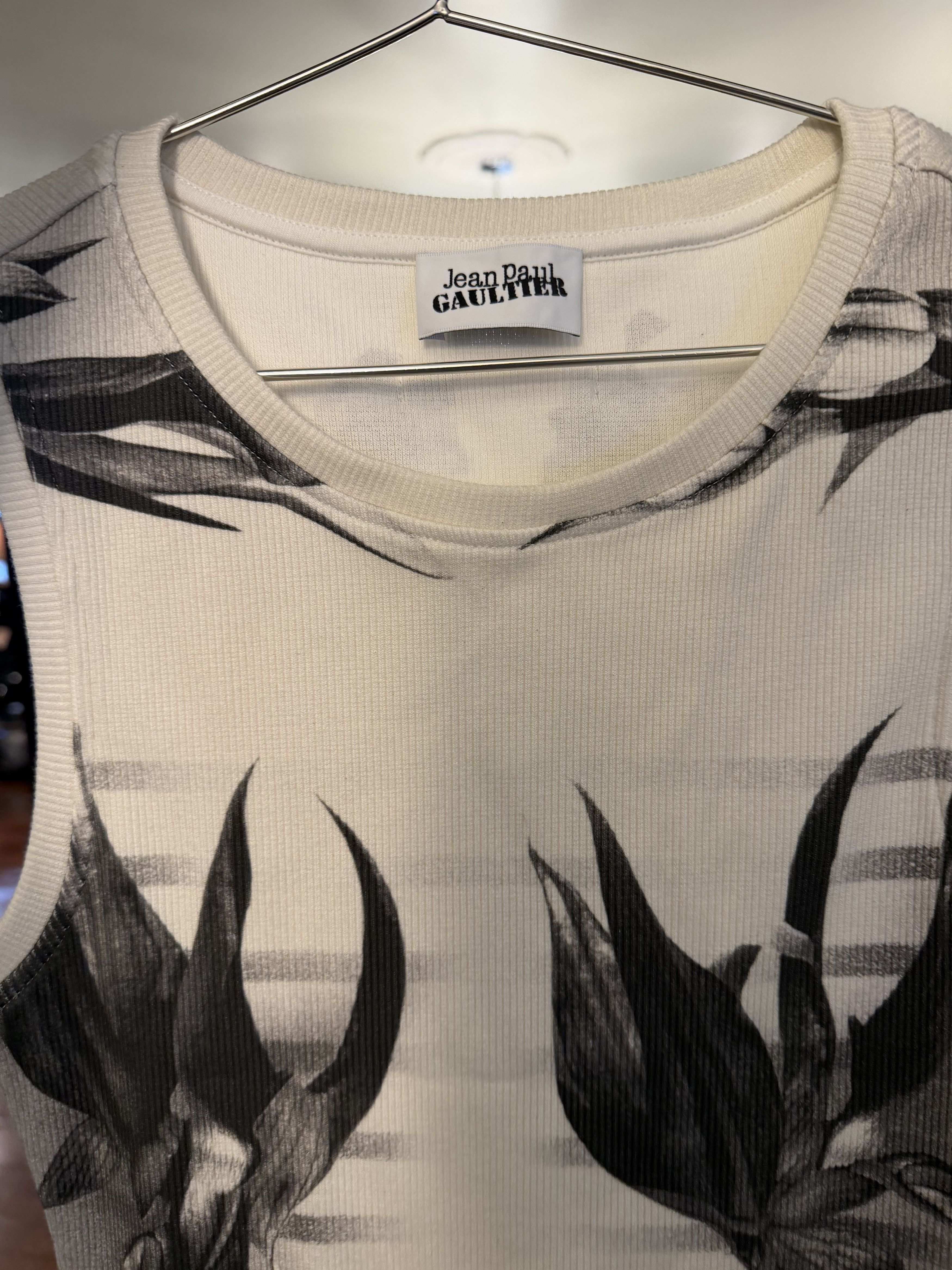 Jean Paul Gaultier Jean Paul Gaultier Floral Ribbed Tank Top (NWT) Size M / US 6-8 / IT 42-44 - 2 Thumbnail