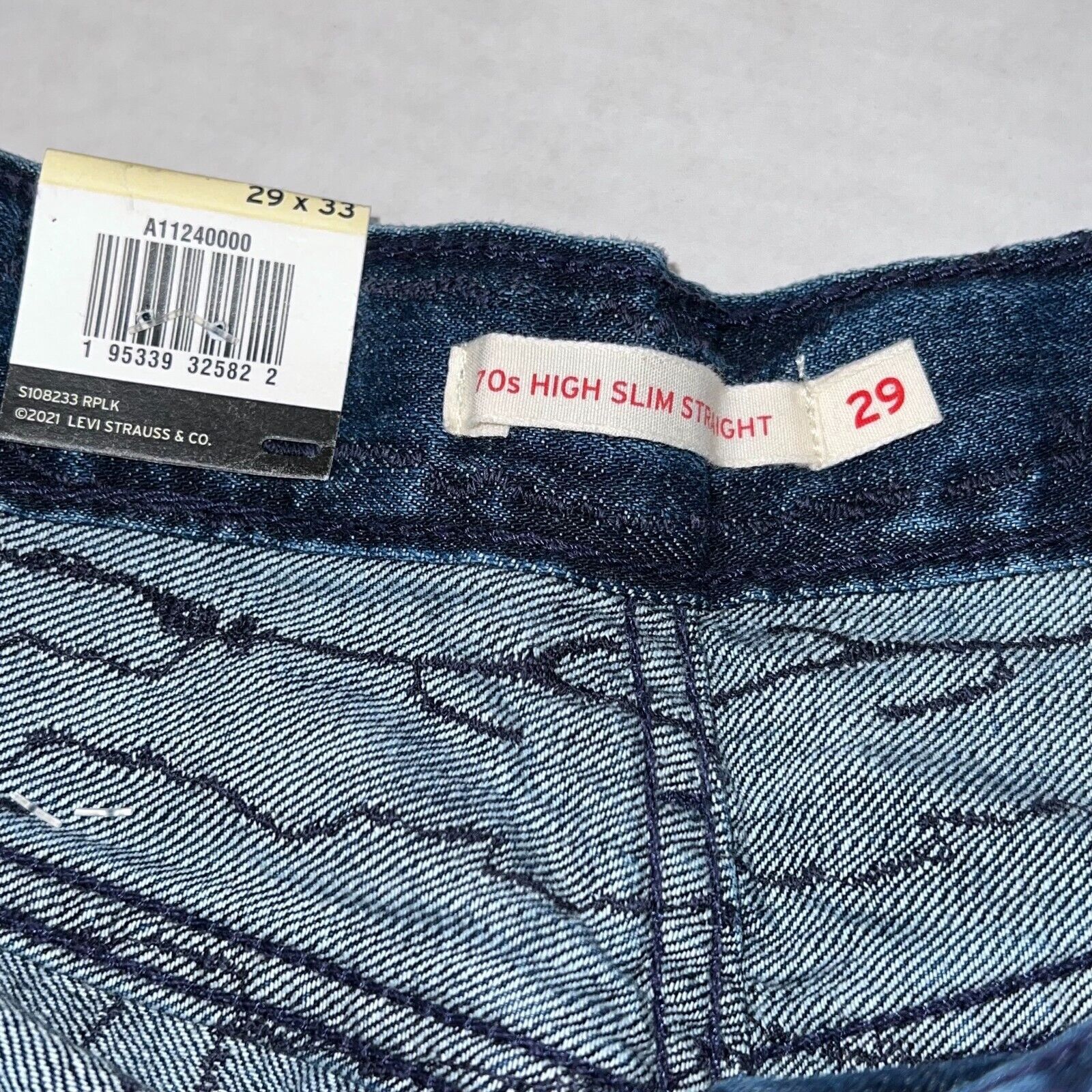 Levi's NWT $198 Levi's 70's High Straight Wellthread Jeans 29 x 28 Size 29" - 6 Thumbnail