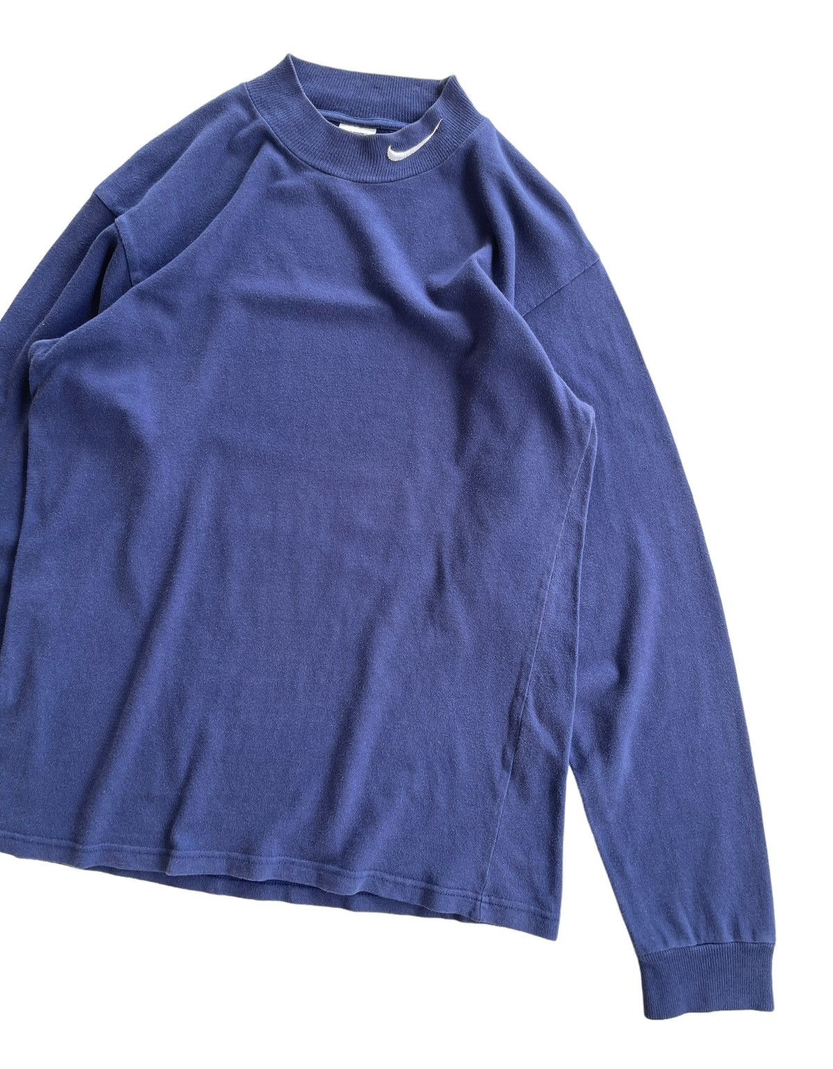 Nike Vintage 90s Nike Mock Neck Oversized Longsleeve Shirt Size US S / EU 44-46 / 1 - 4 Thumbnail