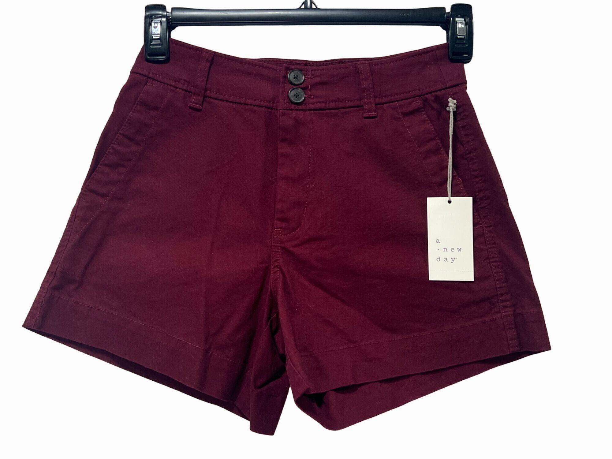 Other A New Day - Women's High-Rise Everyday Shorts - Burgundy - 2 Size 26" / US 2 / IT 38 - 3 Thumbnail