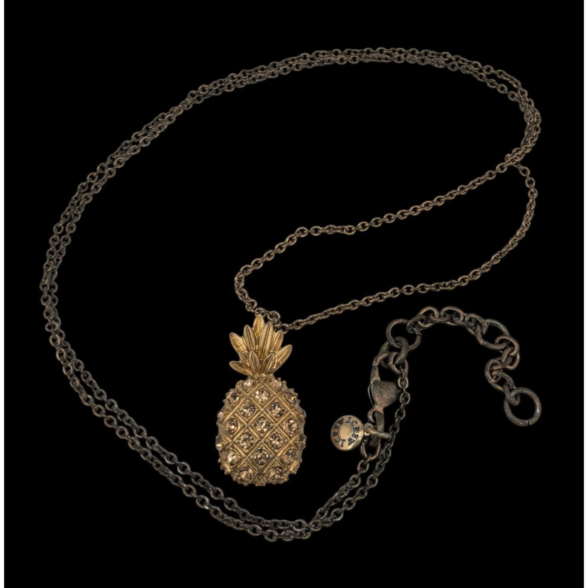 J.Crew Preppy Summer J. Crew Gold Pineapple Pendant Necklace Size ONE SIZE - 1 Thumbnail