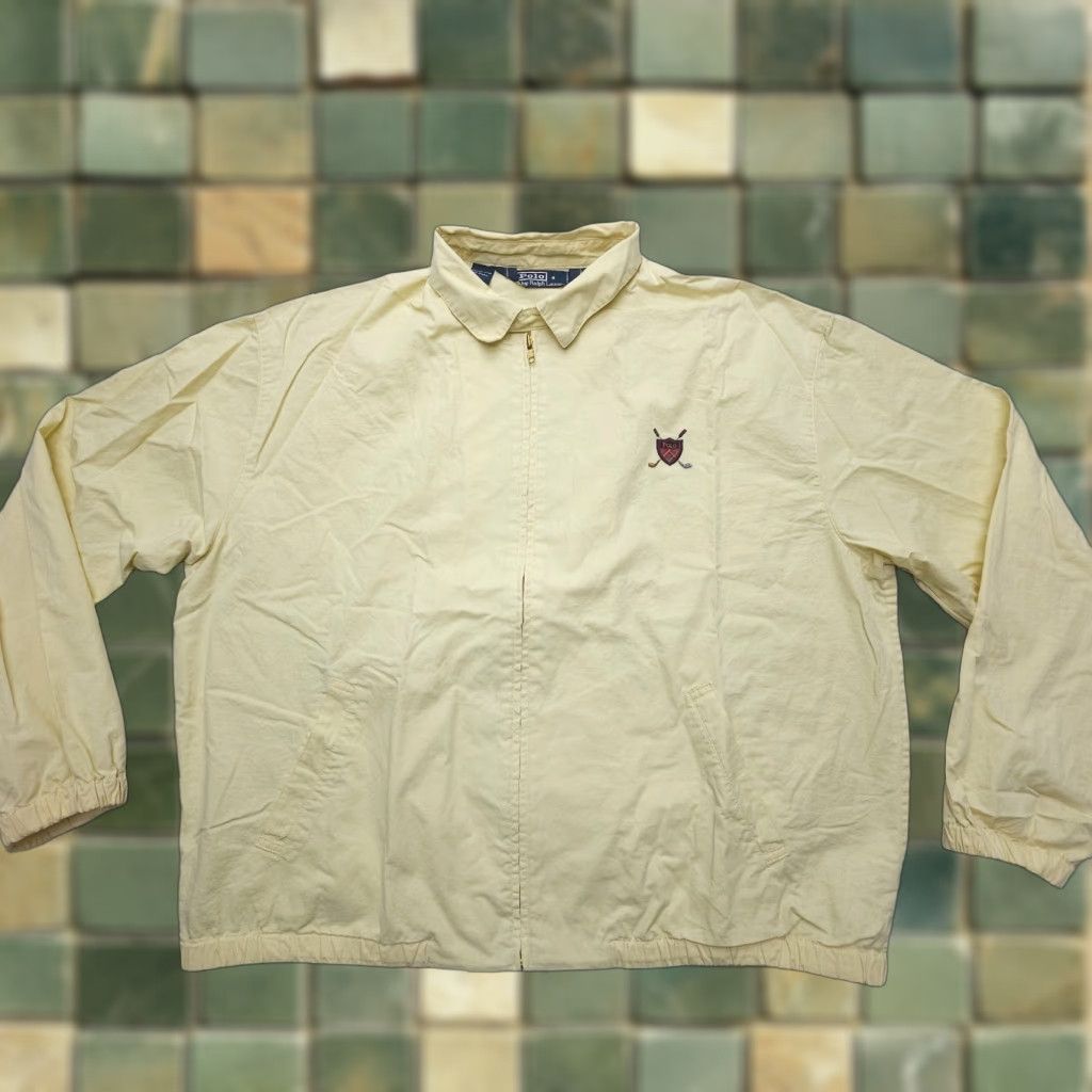 Polo Ralph Lauren Vtg Polo Ralph Lauren Lightweight Golf Jacket Mens XL Yellow Crest Chin Strap Jacket Size US XL / EU 56 / 4 - 1 Thumbnail