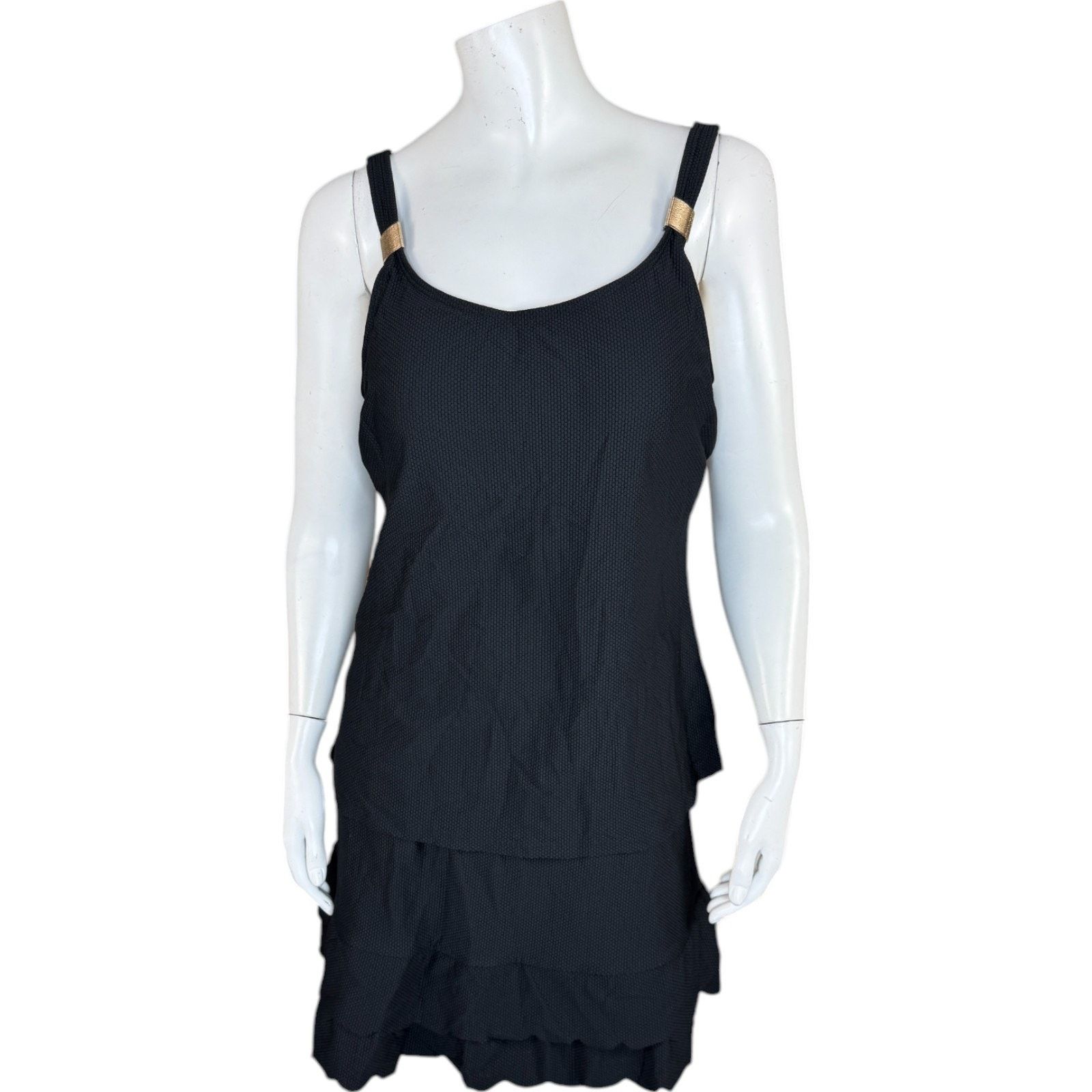 Other Susan Graver Soleil Ruffle Hem Tankini with Skirt Black 14 Size XL / US 12-14 / IT 48-50 - 1 Thumbnail