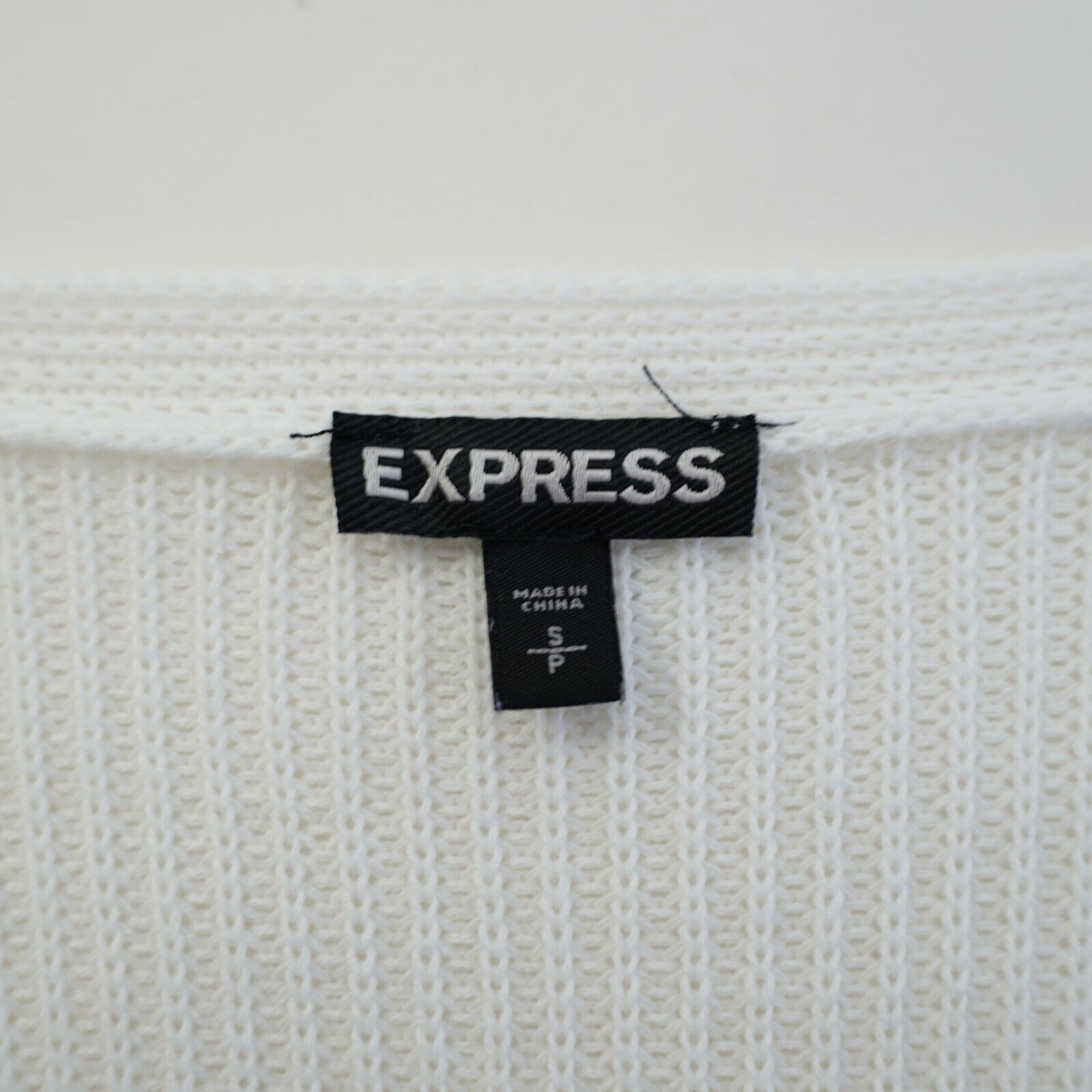 Express Express White White Knit Sweater Dress Deep V-Neck Small Cot Size S / US 4 / IT 40 - 7 Thumbnail