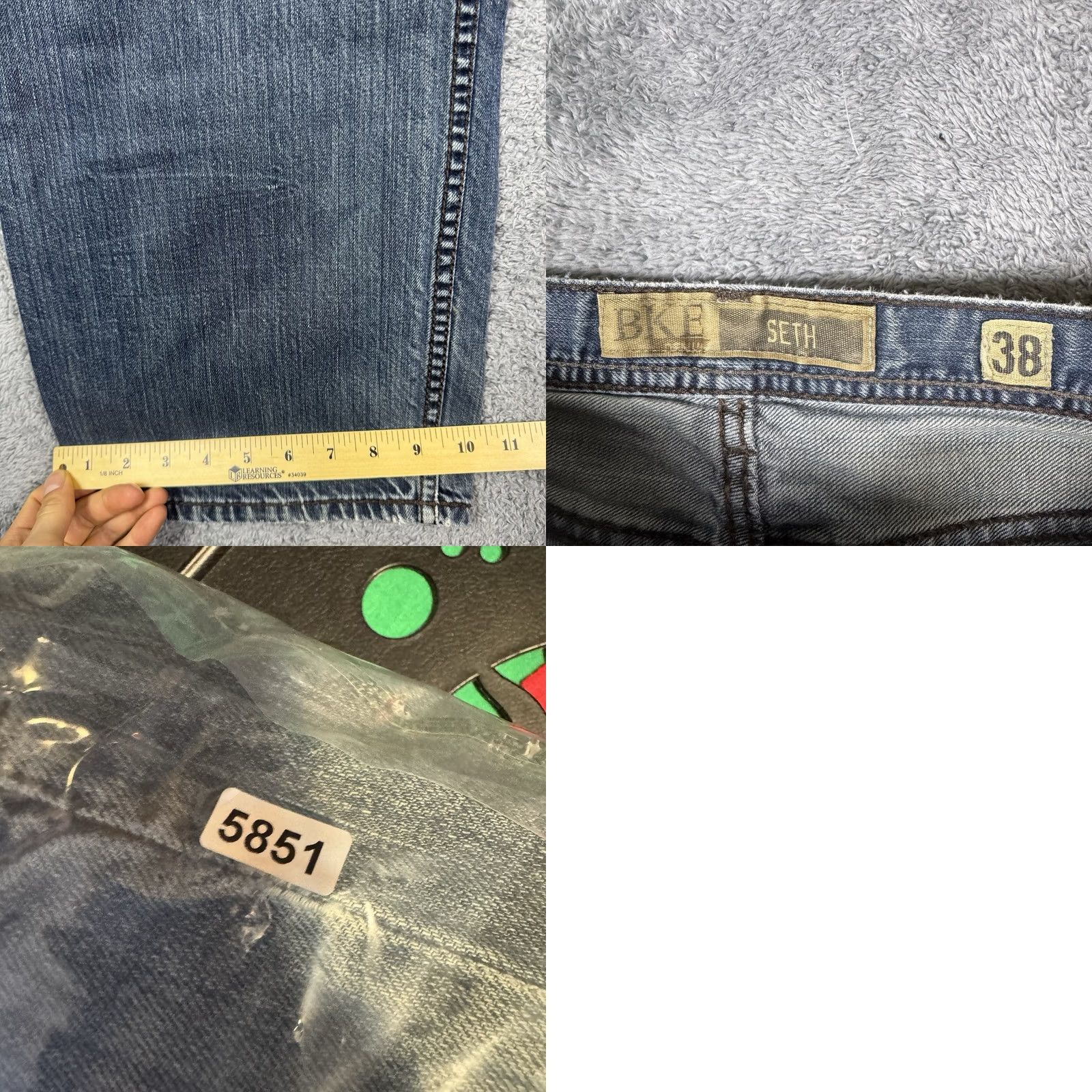 Vintage BKE Jeans Mens 38x34 Seth Bootcut Button Fly Whisker Cowboy Baggy Y2K Grunge Jeans Size US 38 / EU 54 - 9 Thumbnail