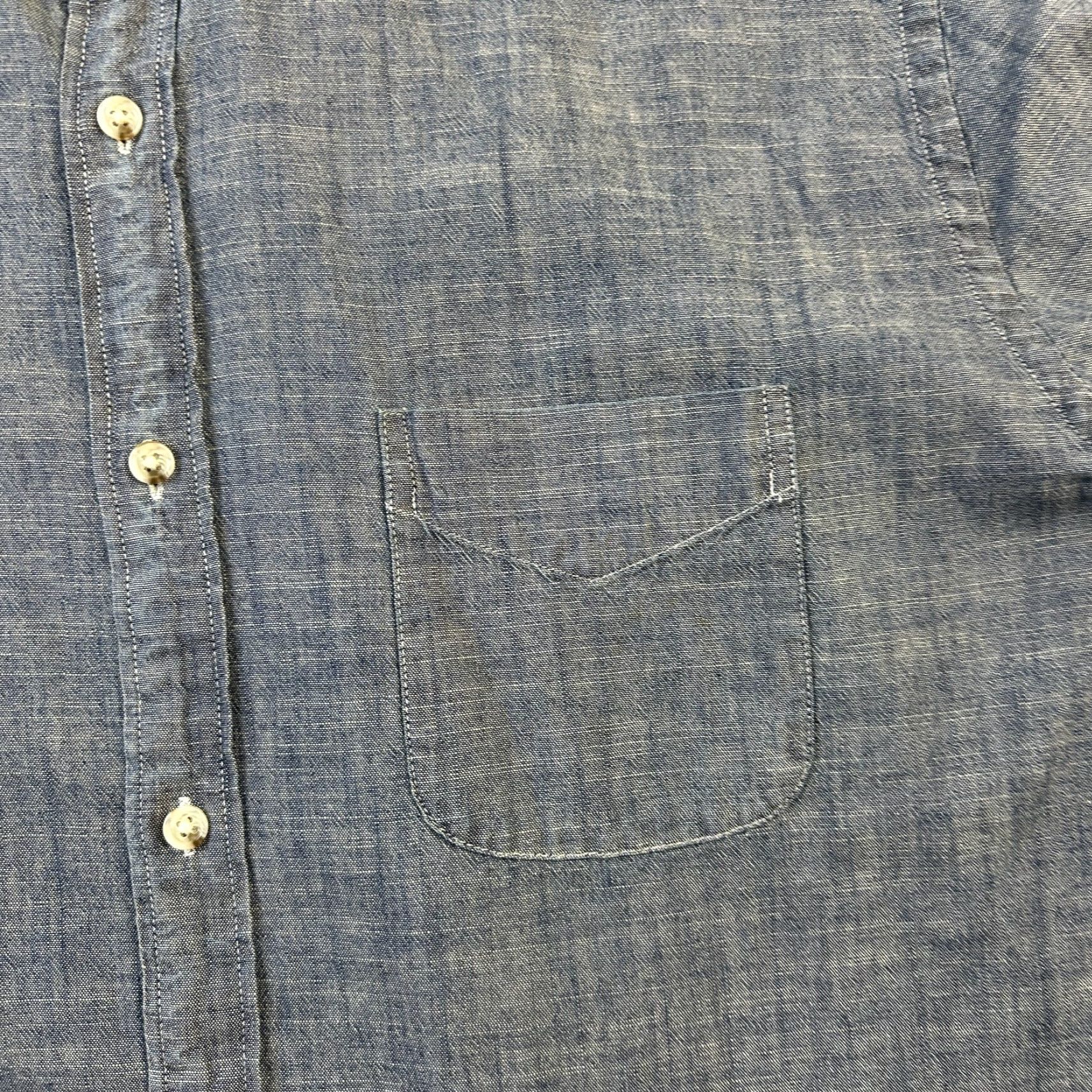 J.Crew J Crew Shirt Mens Extra Large Blue Chambray Button Up Size US XL / EU 56 / 4 - 4 Thumbnail