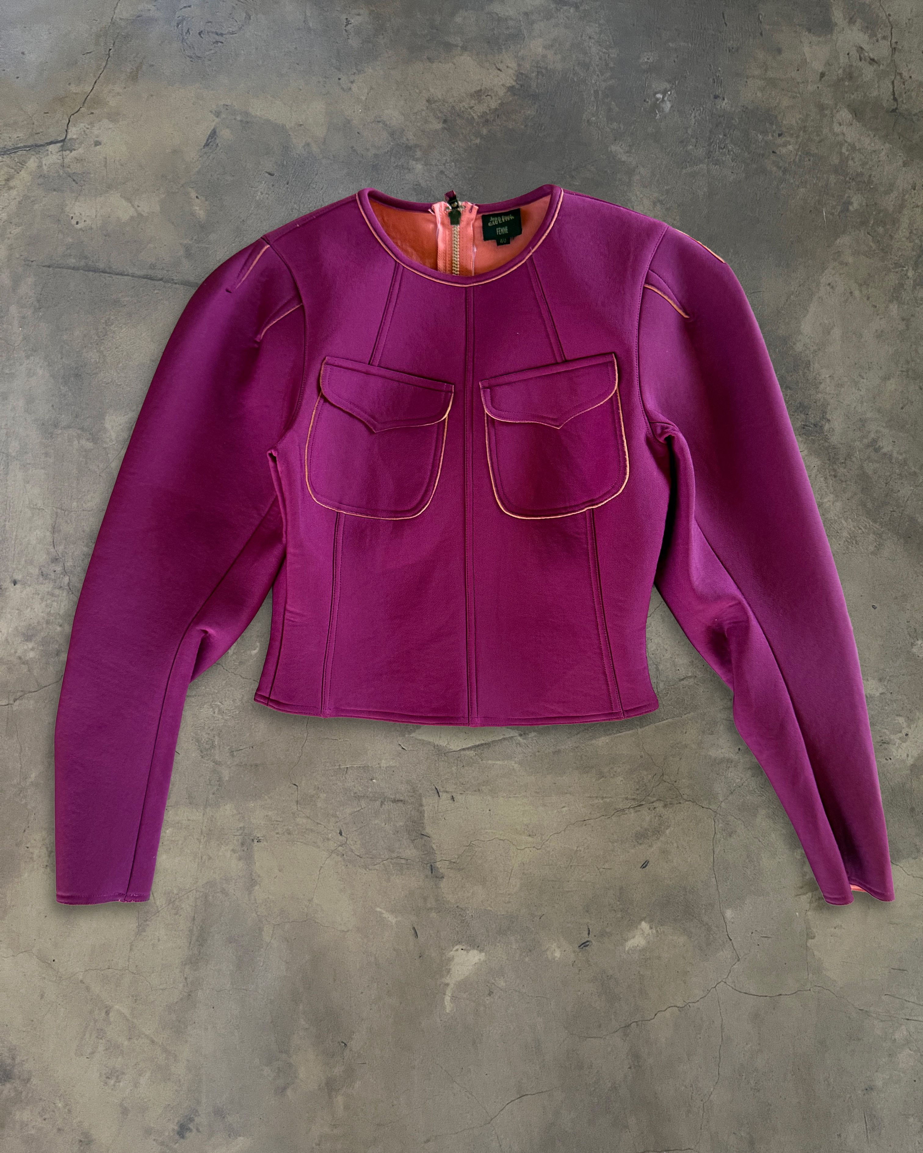 Jean Paul Gaultier JEAN PAUL GAULTIER AW1995 NEOPRENE JACKET Size S / US 4 / IT 40 - 1 Thumbnail