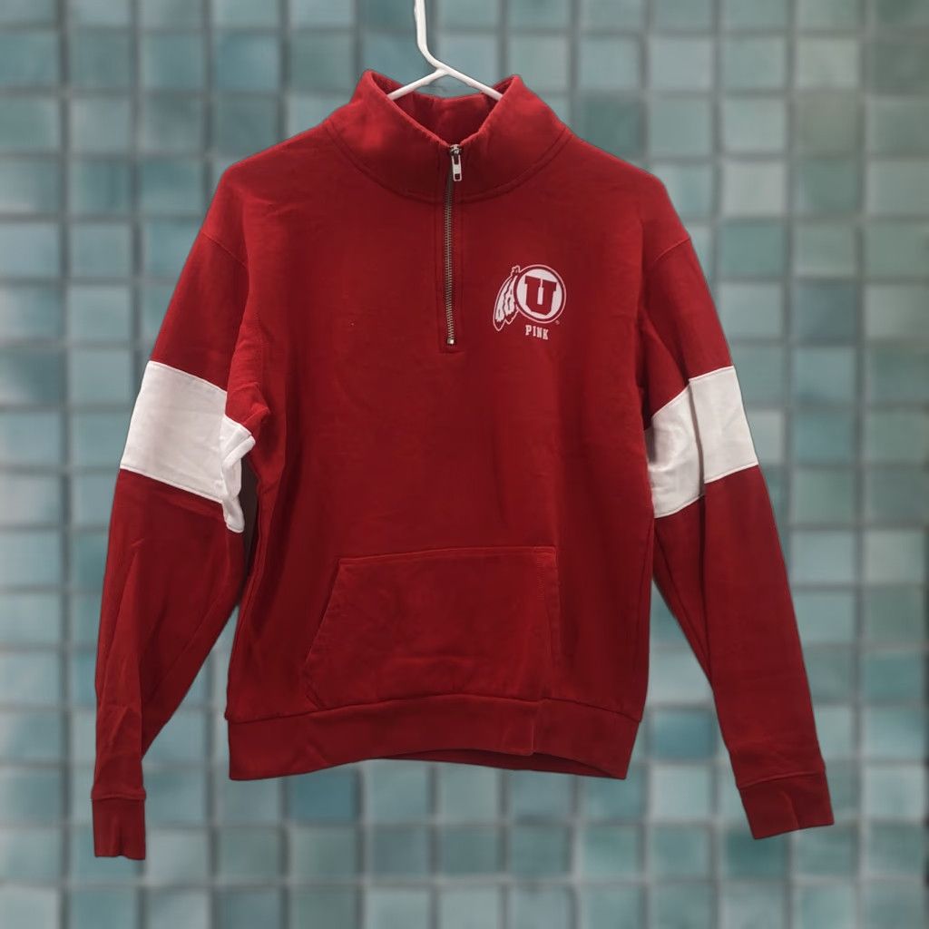 Victoria's Secret Victoria's Secret Sweatshirt Women Red Long Sleeve 1/4 Zip Pullover XS Size XS / US 0-2 / IT 36-38 - 1 Thumbnail