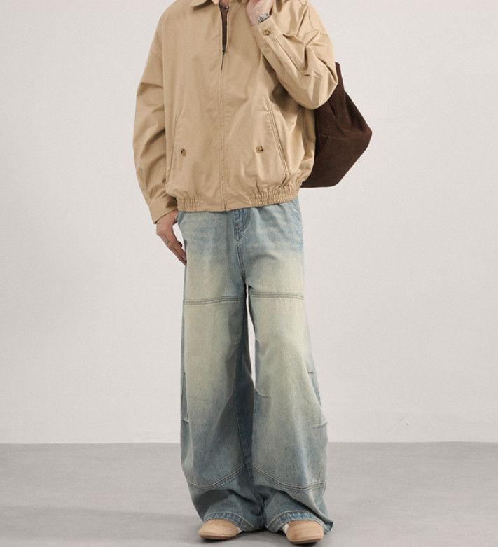 Japanese Brand American retro wide-leg curved jeans for men Size US 32 / EU 48 - 2 Thumbnail