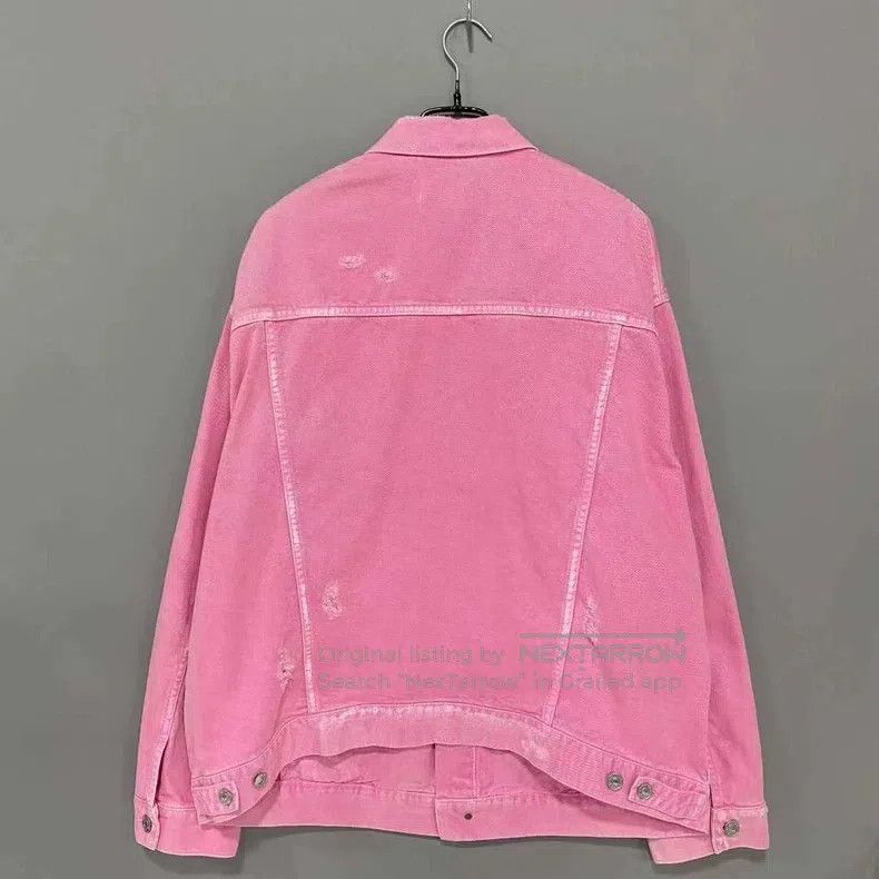 Balenciaga Balenciaga Pink Washed Denim Jacket Size US M / EU 48-50 / 2 - 3 Thumbnail