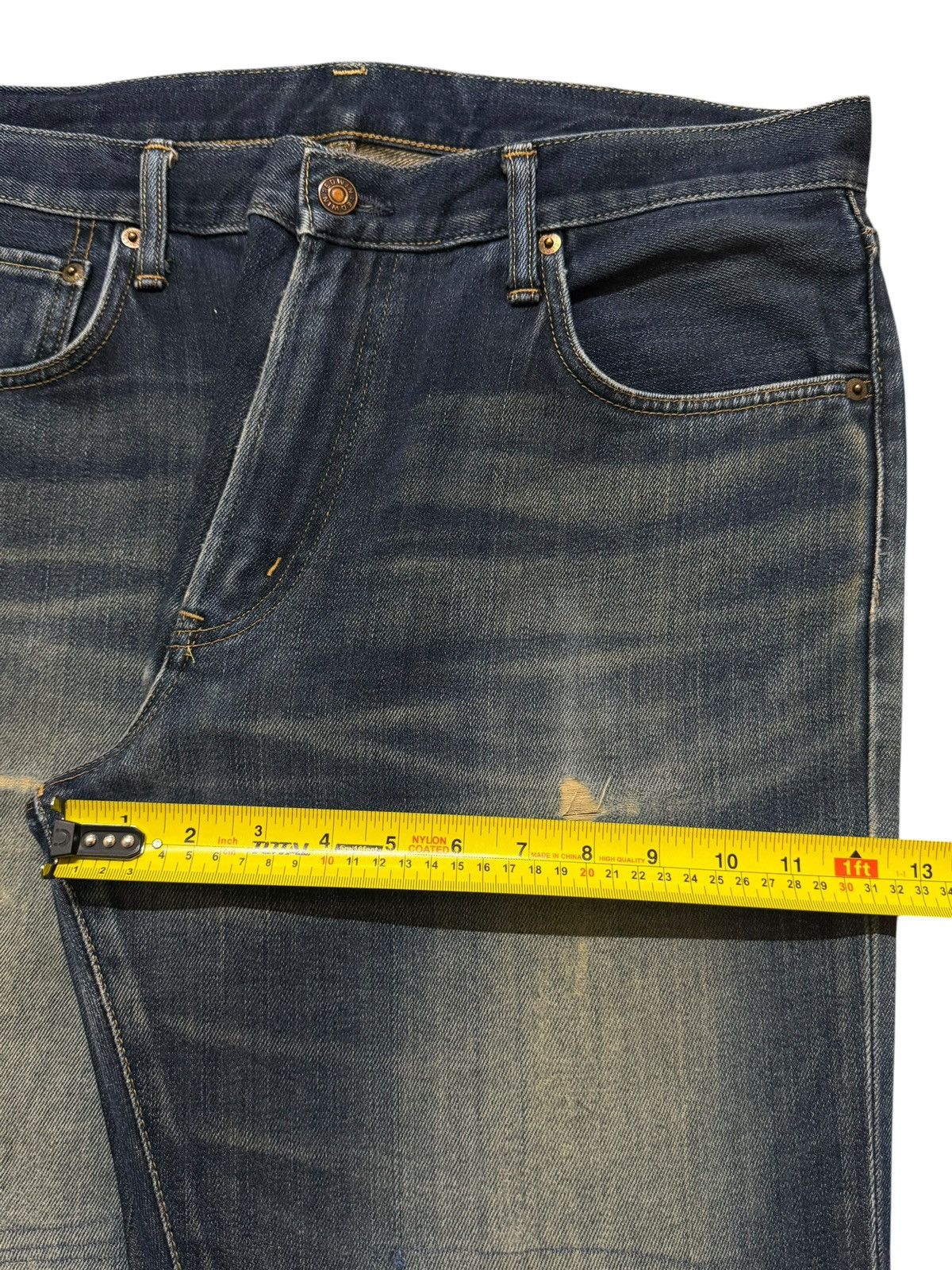 Edwin Vintage 90s Japan Edwin 504 Faded Wash Distress Straight Leg Size US 36 / EU 52 - 12 Thumbnail