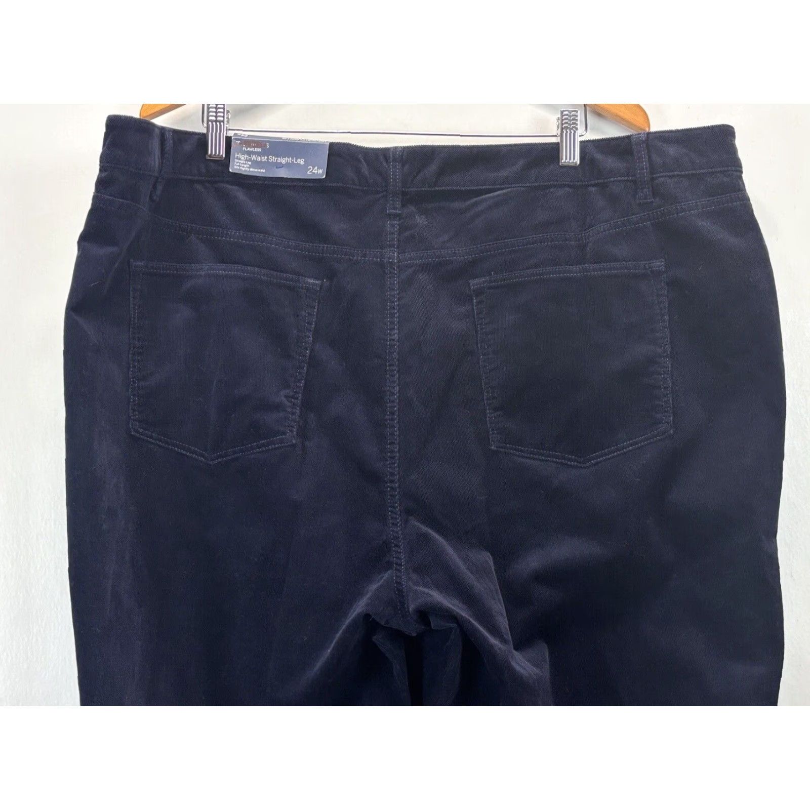 Talbots Talbots Navy Plus 24W High Waist Straight Leg Corduroy Pants Womens Sz 24W Corduroy Stretch Pockets Fall Winter Size 42" / US 20 - 4 Thumbnail