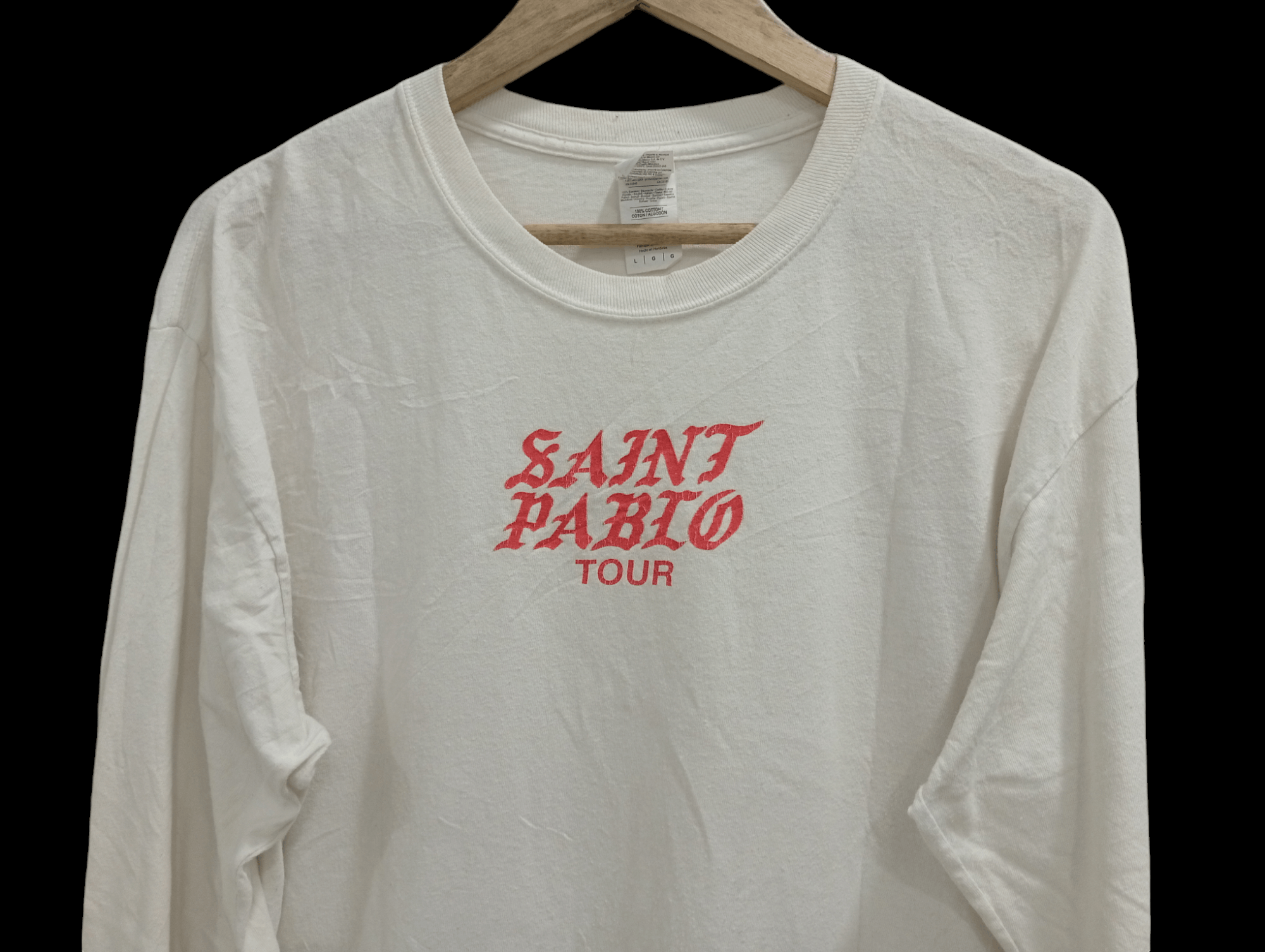 Kanye West × Rap Tees × Vintage 🔥🔥Kanye West Saint Pablo Tour LS T-Shirt Size US L / EU 52-54 / 3 - 12 Thumbnail
