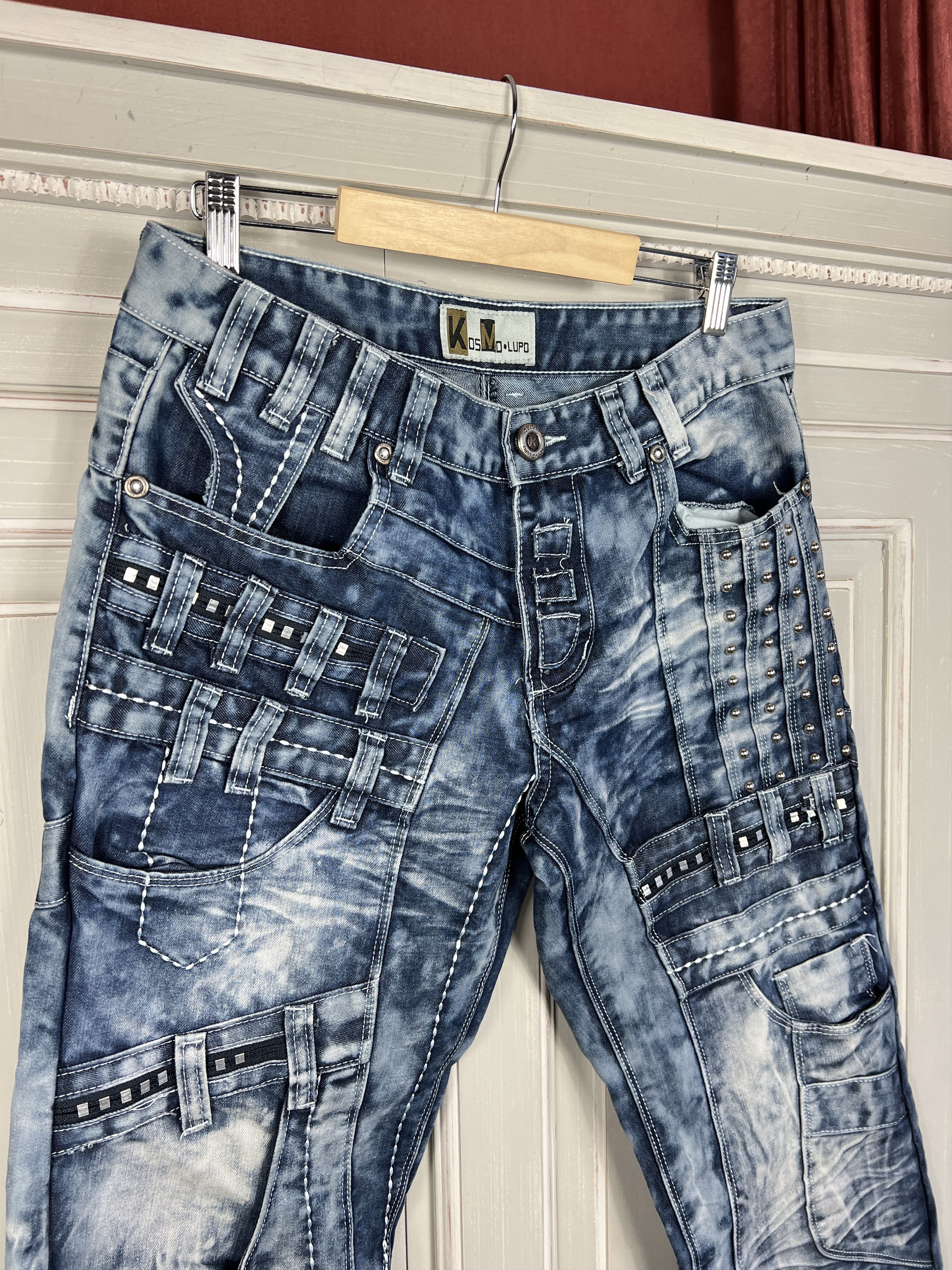 Japanese Brand VINTAGE KOSMO LUPO JAPANESE ARCHIVAL PATCHWORK JEANS Size US 32 / EU 48 - 2 Thumbnail