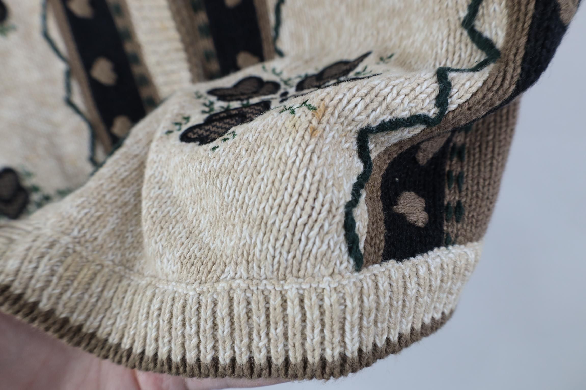 Vintage Vintage 90s Country Embroidered Heart Flower Knit Sweater Size M / US 6-8 / IT 42-44 - 5 Thumbnail