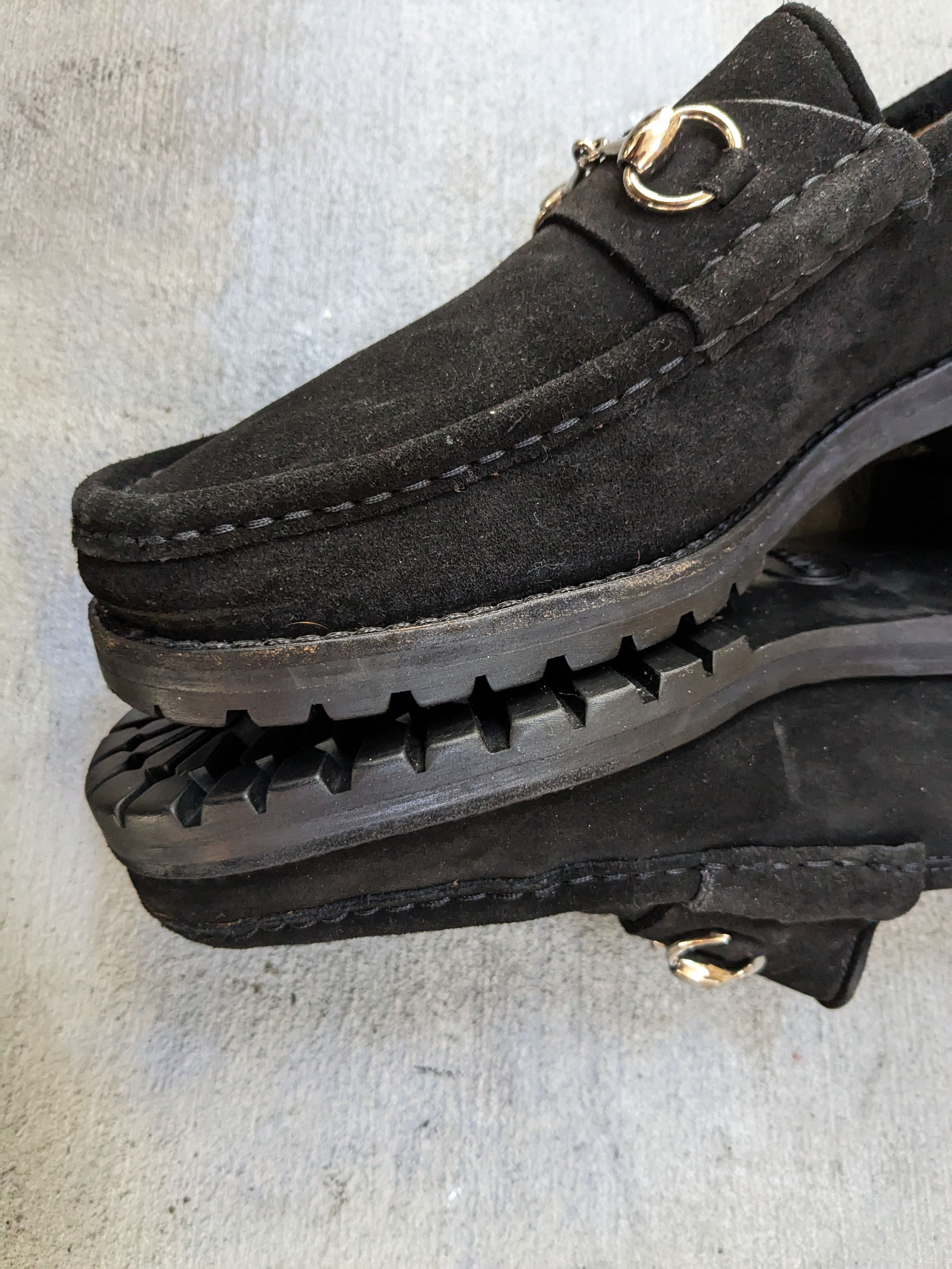 Gucci Gucci Horsebit Loafers Black Suede 9.5 D Italy Snaffle Size US 9.5 / EU 42-43 - 8 Thumbnail