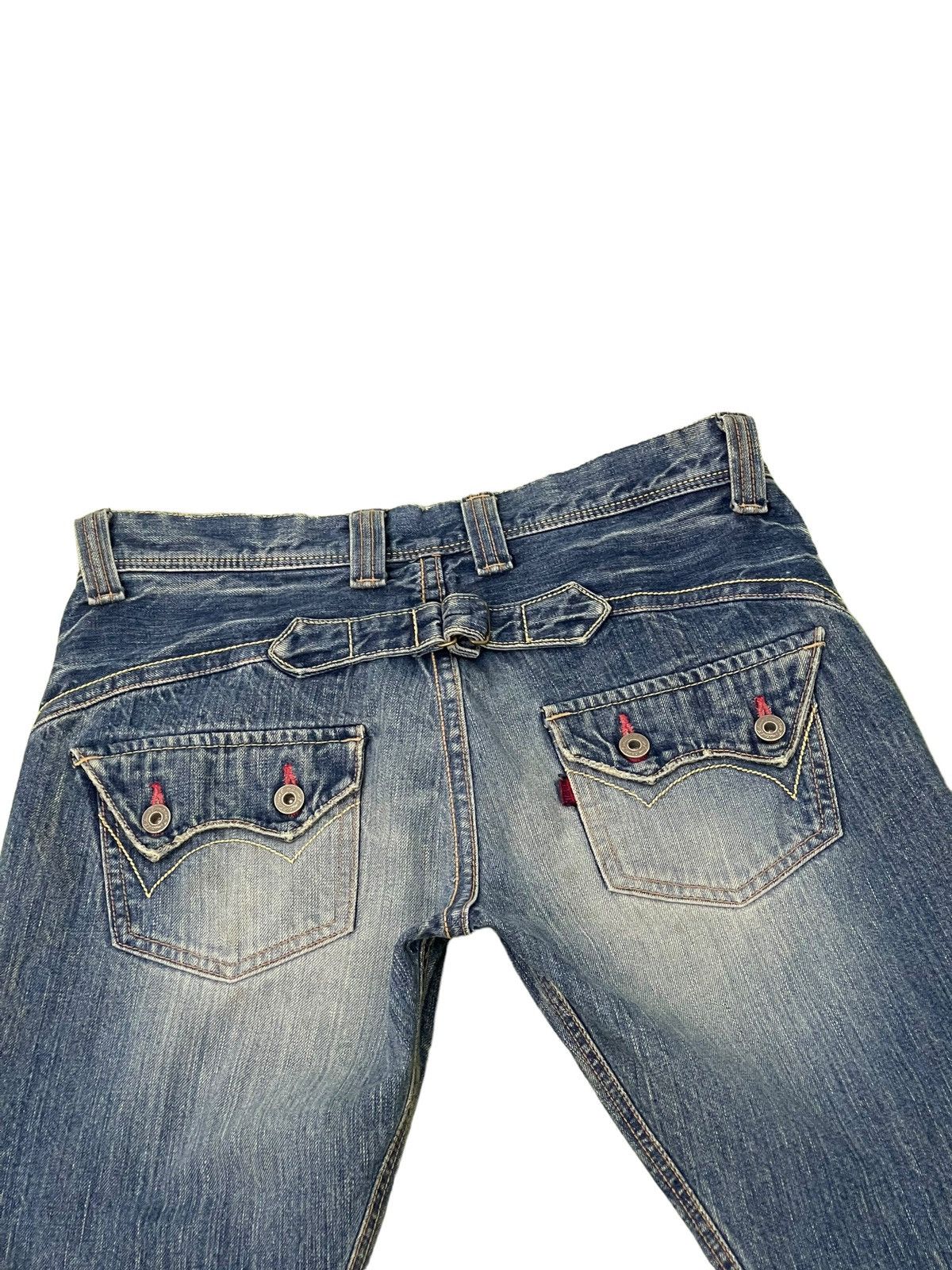 Edwin Flare Jeans Edwin Japan Faded Distres Low Rise Boot Cut 8🟦5 Size US 30 / EU 46 - 19 Thumbnail
