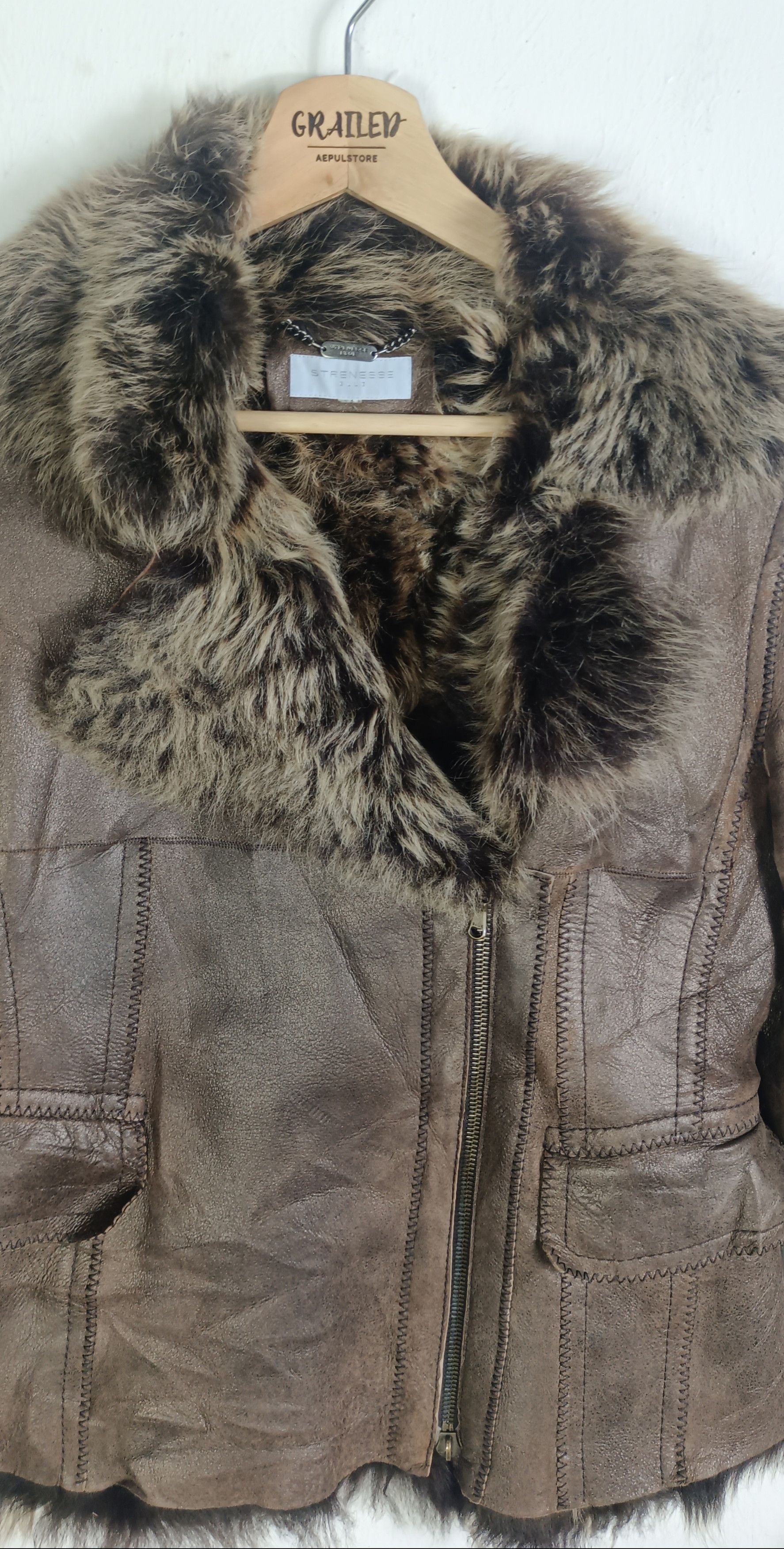 STRENESSE Vintage💥 Strenesse Blue RIRI zipper Learther Jacket Size US S / EU 44-46 / 1 - 10 Thumbnail