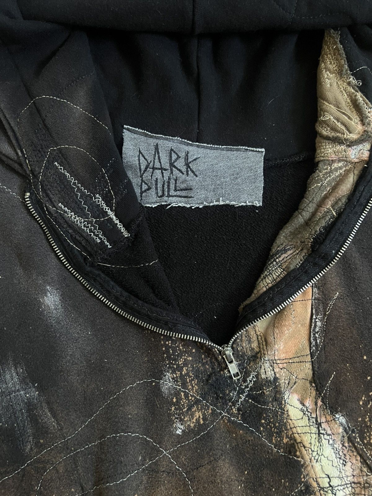 Other 1/1 Faded DARKPULL Patchwork Hoodie Half Zip like Kapital Size US XL / EU 56 / 4 - 8 Thumbnail