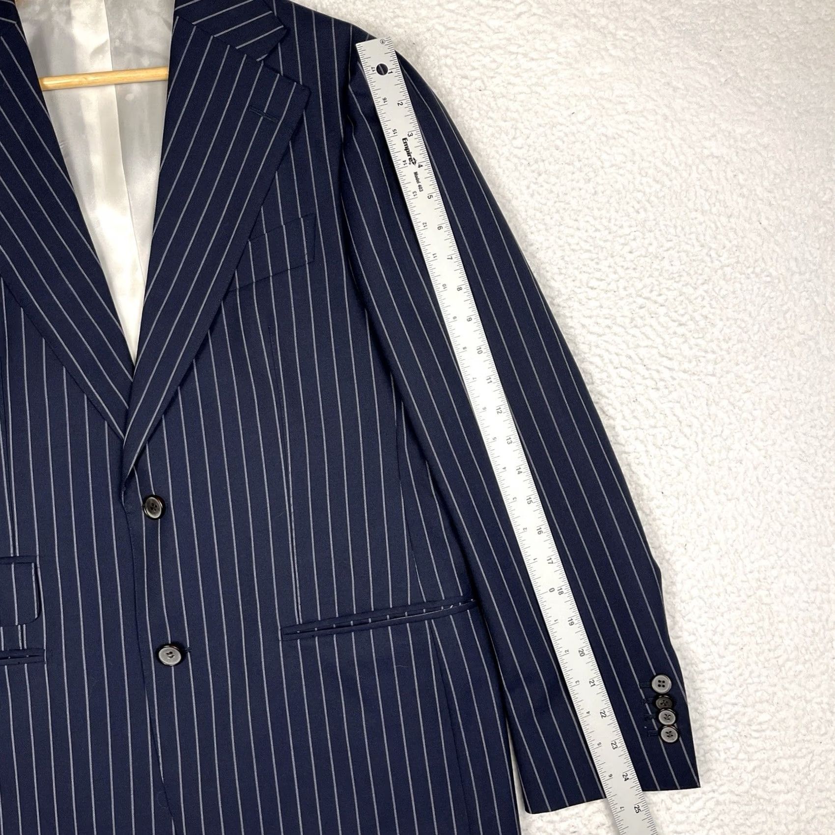 Suitsupply Suitsupply Blazer Mens US 40R Wool Pinstripe Havana Wide Lapel Slim Double-Vented Notch Single-Breasted Two-Button Jacket Suit Size 40R - 7 Thumbnail