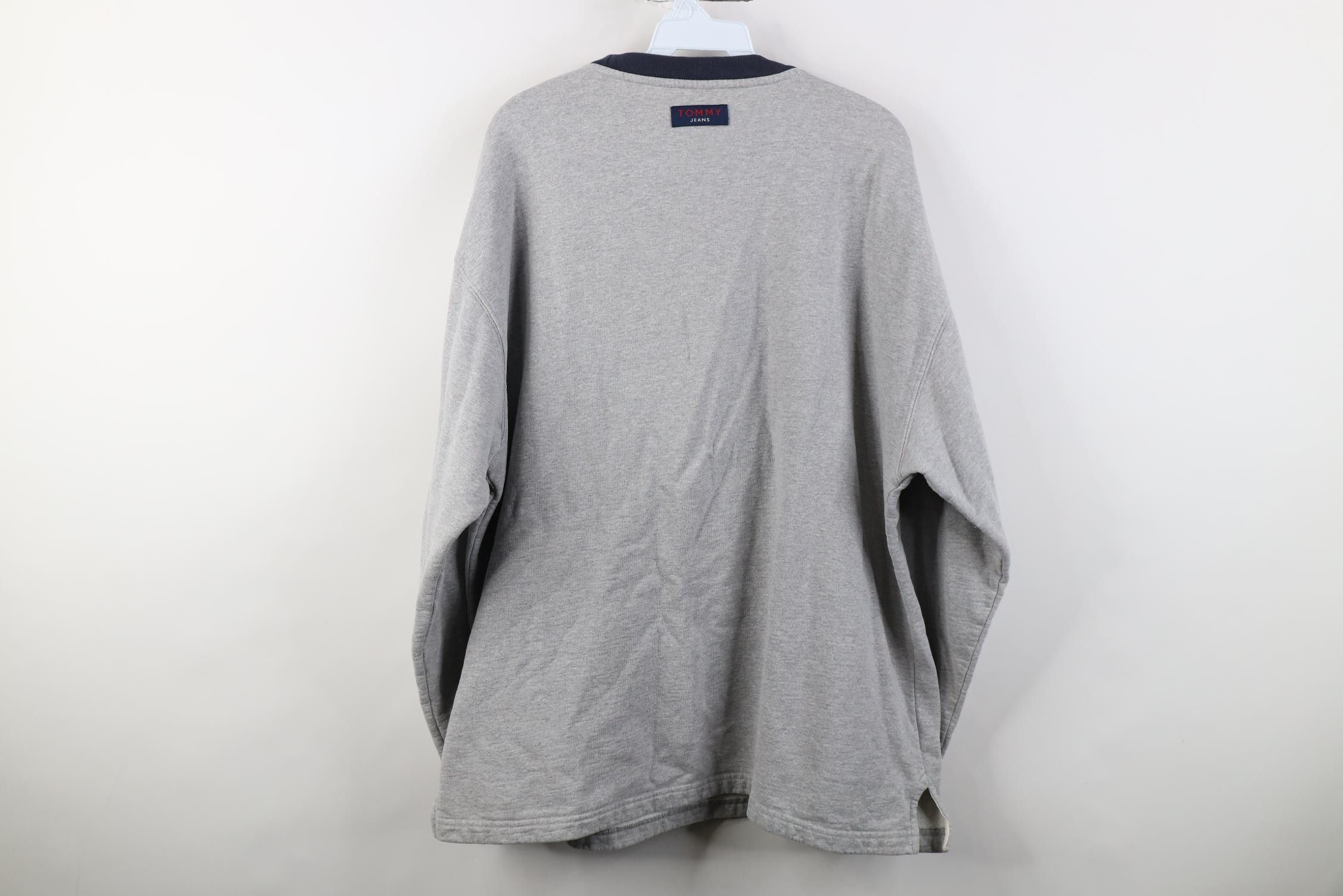 Tommy Hilfiger Vintage 90s Tommy Hilfiger Spell Tommy Jeans Sweatshirt Gray Size US XL / EU 56 / 4 - 10 Thumbnail