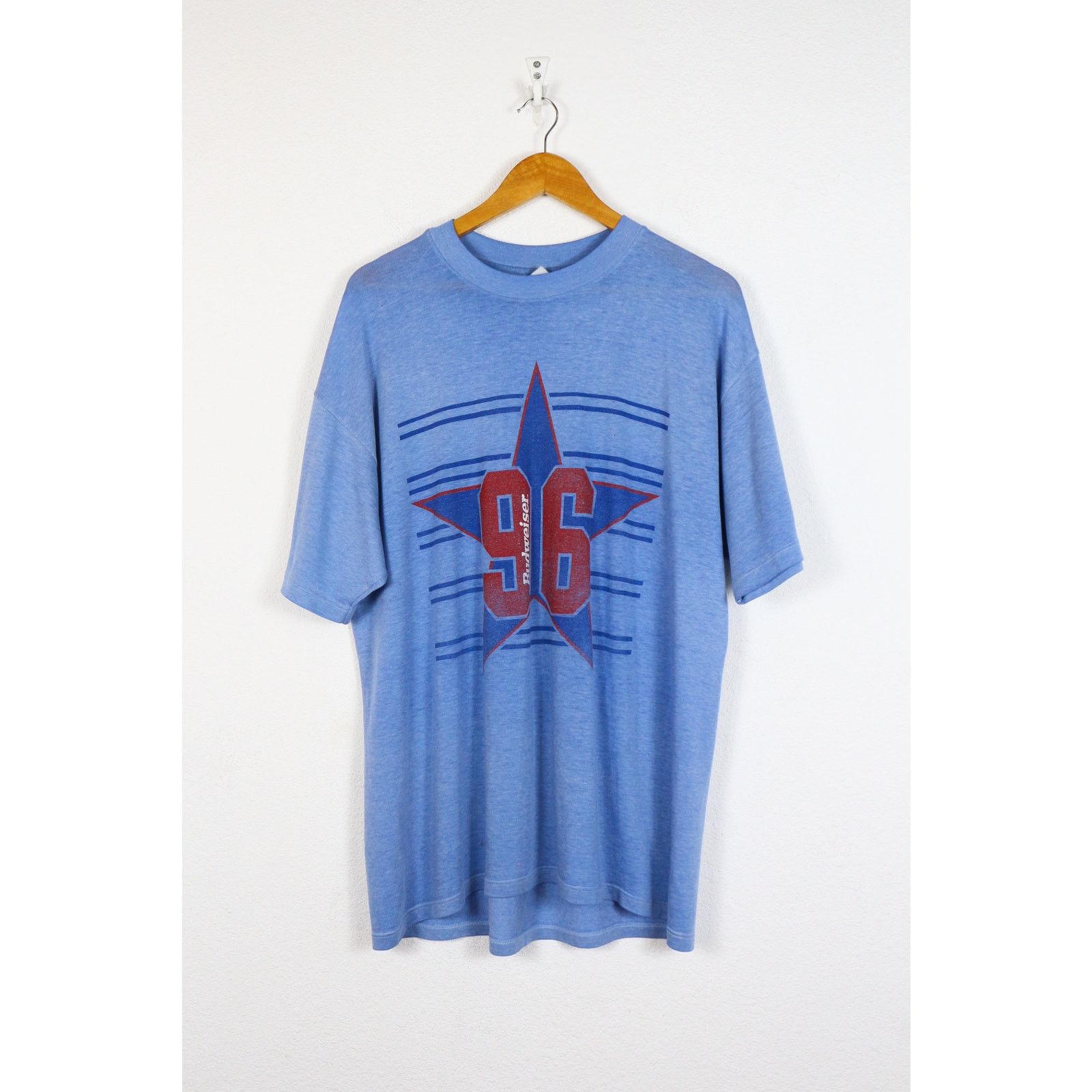 Budweiser × Vintage Vintage 1992 Budweiser Pool Rack T Shirt Faded