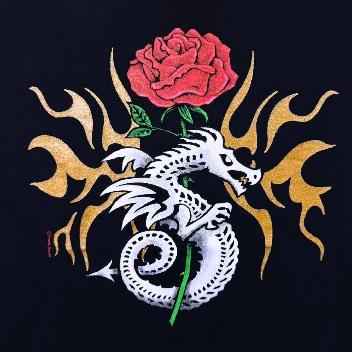 Vintage VINTAGE JT's Goth Y2K Tribal Dragon Rose Tattoo Graphic Black Cotton T-Shirt Small Mens Short Sleeve Round Neck Graphic Print 100% Cotton Vintage Size US S / EU 44-46 / 1 - 4 Thumbnail