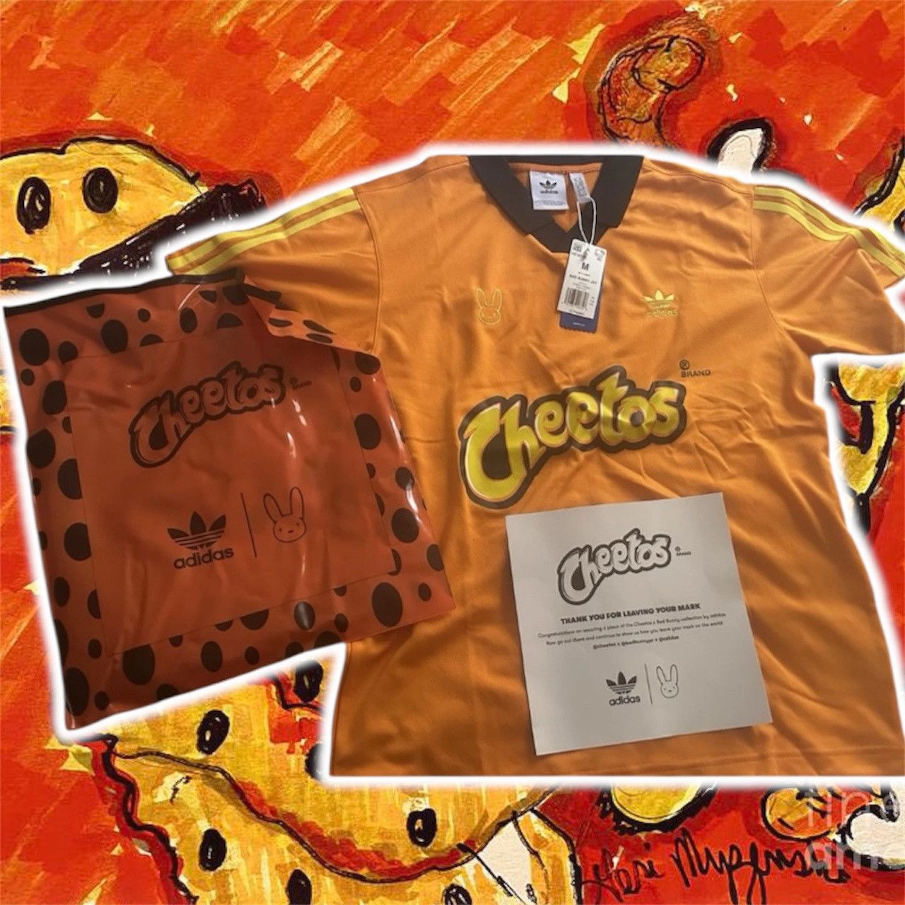 Adidas Bad Bunny 🐰 Cheetos 🧀 Adidas tracksuit Size US 31 - 11 Thumbnail