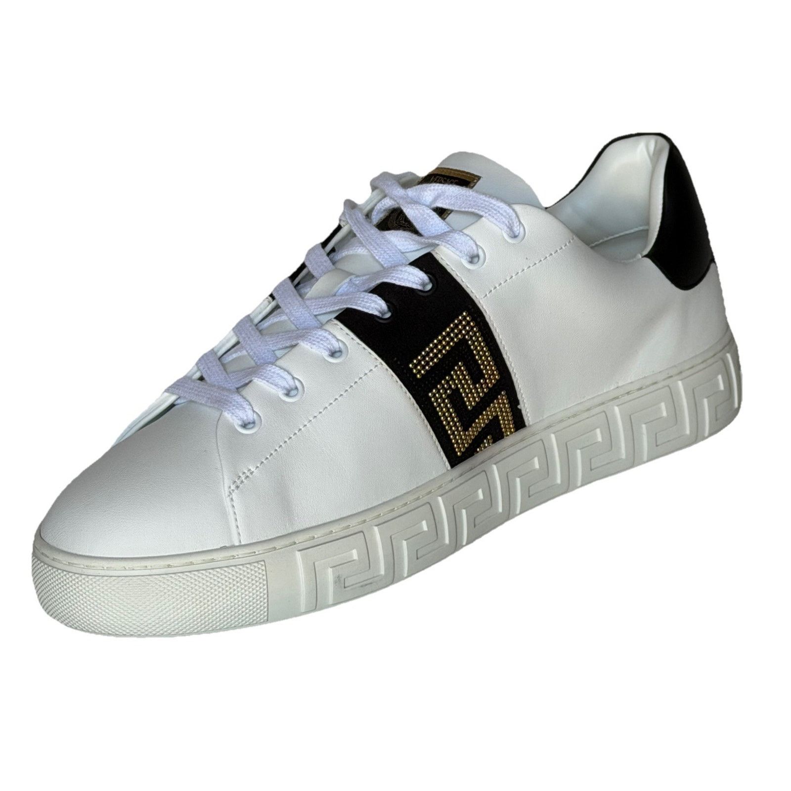 Versace Versace Greek key White/Black Leather Sneakers 13 US 1014460 Size US 13 / EU 46 - 11 Thumbnail