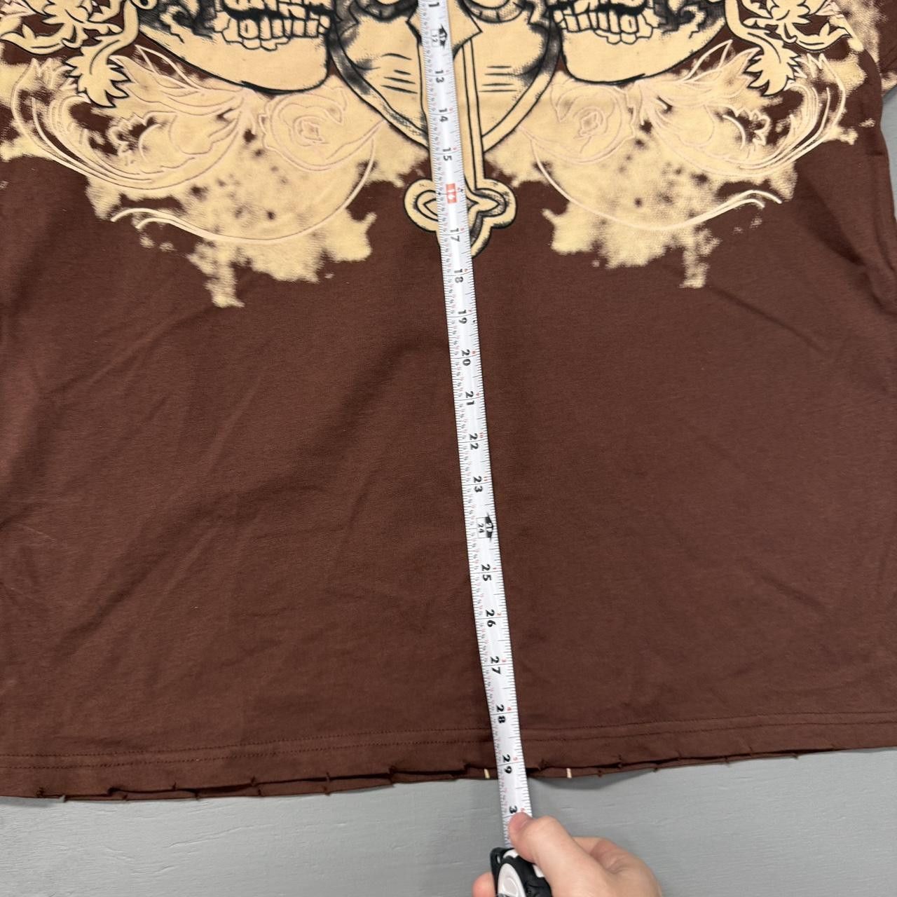Affliction Y2K Rare Affliction Skulls Crazy Brown Splatter Shirt XL Size US XL / EU 56 / 4 - 4 Thumbnail