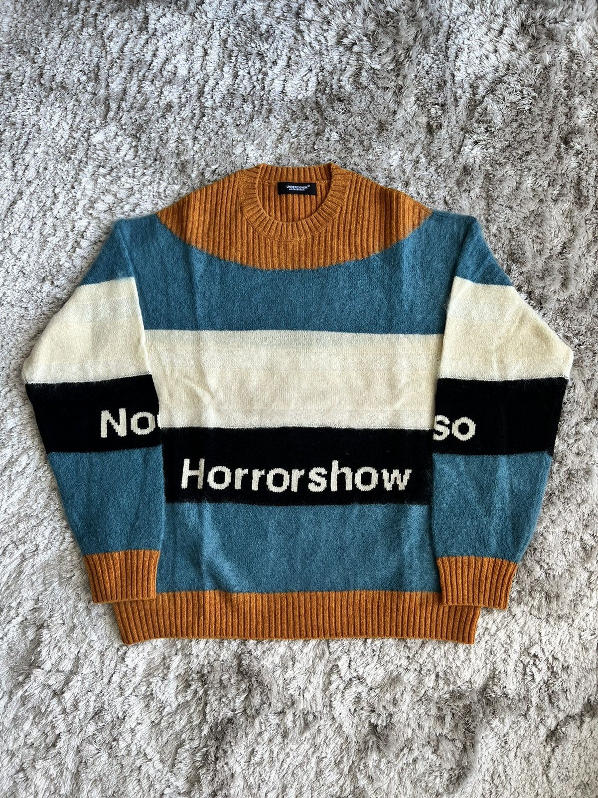 image of Undercover Fw19 Horrorshow Wool-Blend Knit in Orange, Men's (Size Medium)