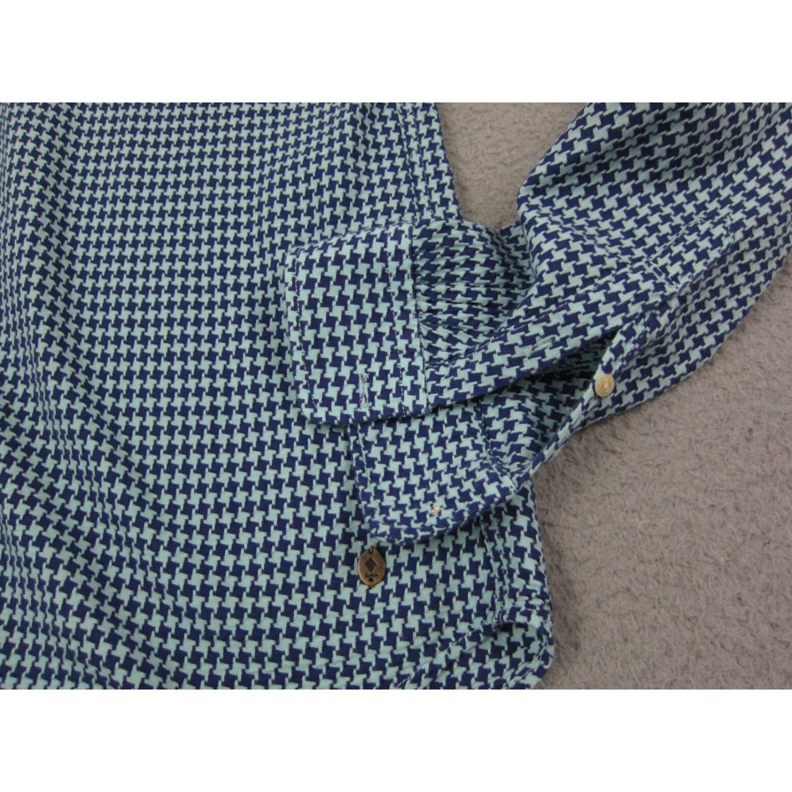 Scotch & Soda Scotch & Soda Shirt Adult Medium Blue Houndstooth Mens Button Up Casual 90s 80s Size US M / EU 48-50 / 2 - 2 Thumbnail