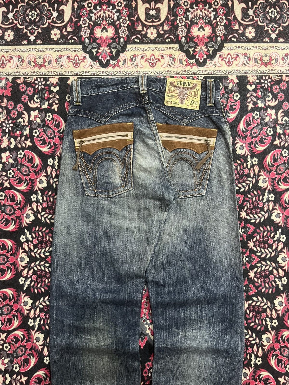 Edwin ⚡️Distressed⚡️Vintage Edwin XVS Blue Faded Washed Loose Jeans Size US 30 / EU 46 - 6 Thumbnail