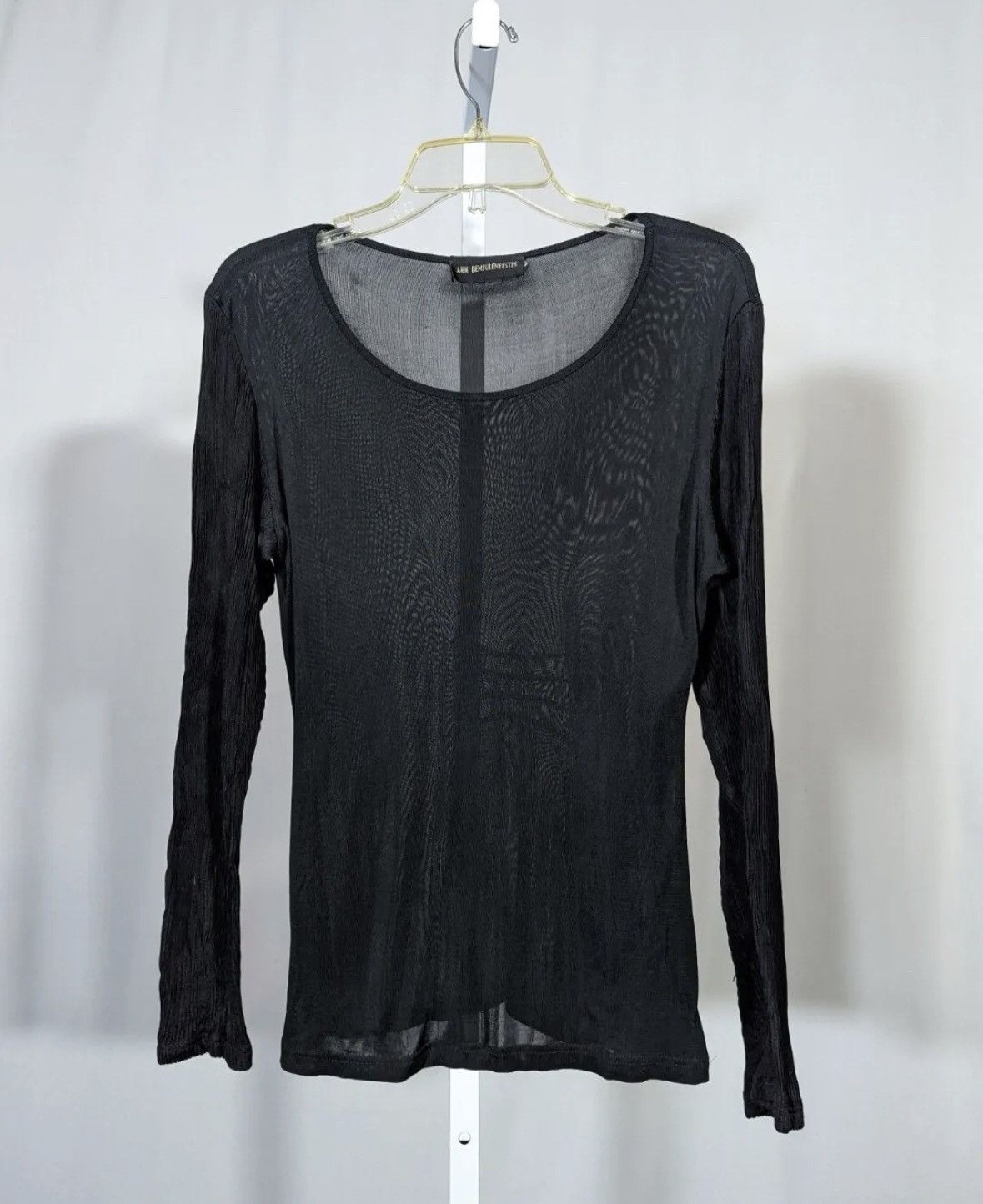 Image of Ann Demeulemeester Black Vintage Pleated Shirt, Women's