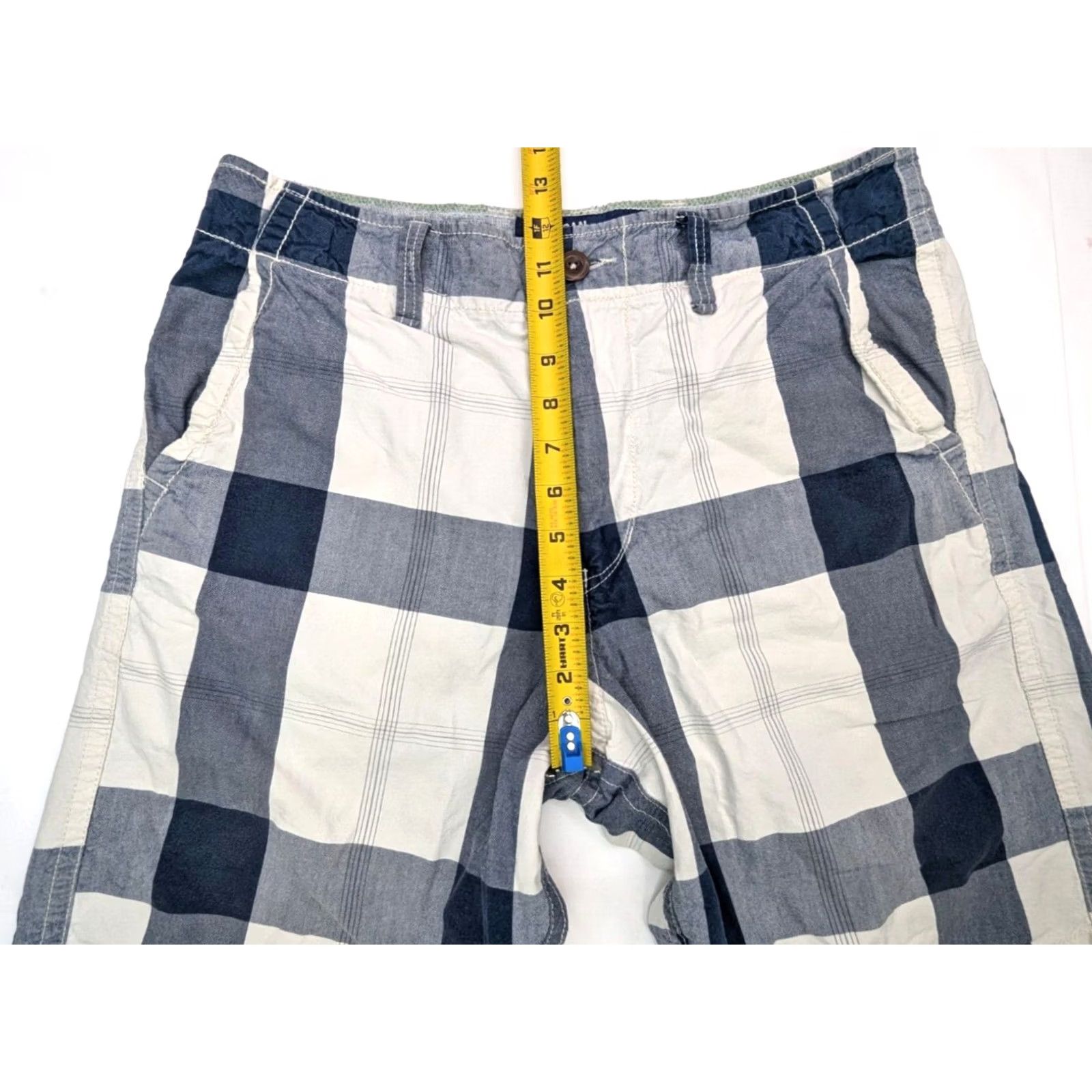 American Eagle Outfitters American Eagle Outfitters Checker Block Design Relaxed Shorts Men 32 Plaid Blue 5-Pocket Denim Casual Chino Shorts Mens RIPS? Size US 32 / EU 48 - 4 Thumbnail