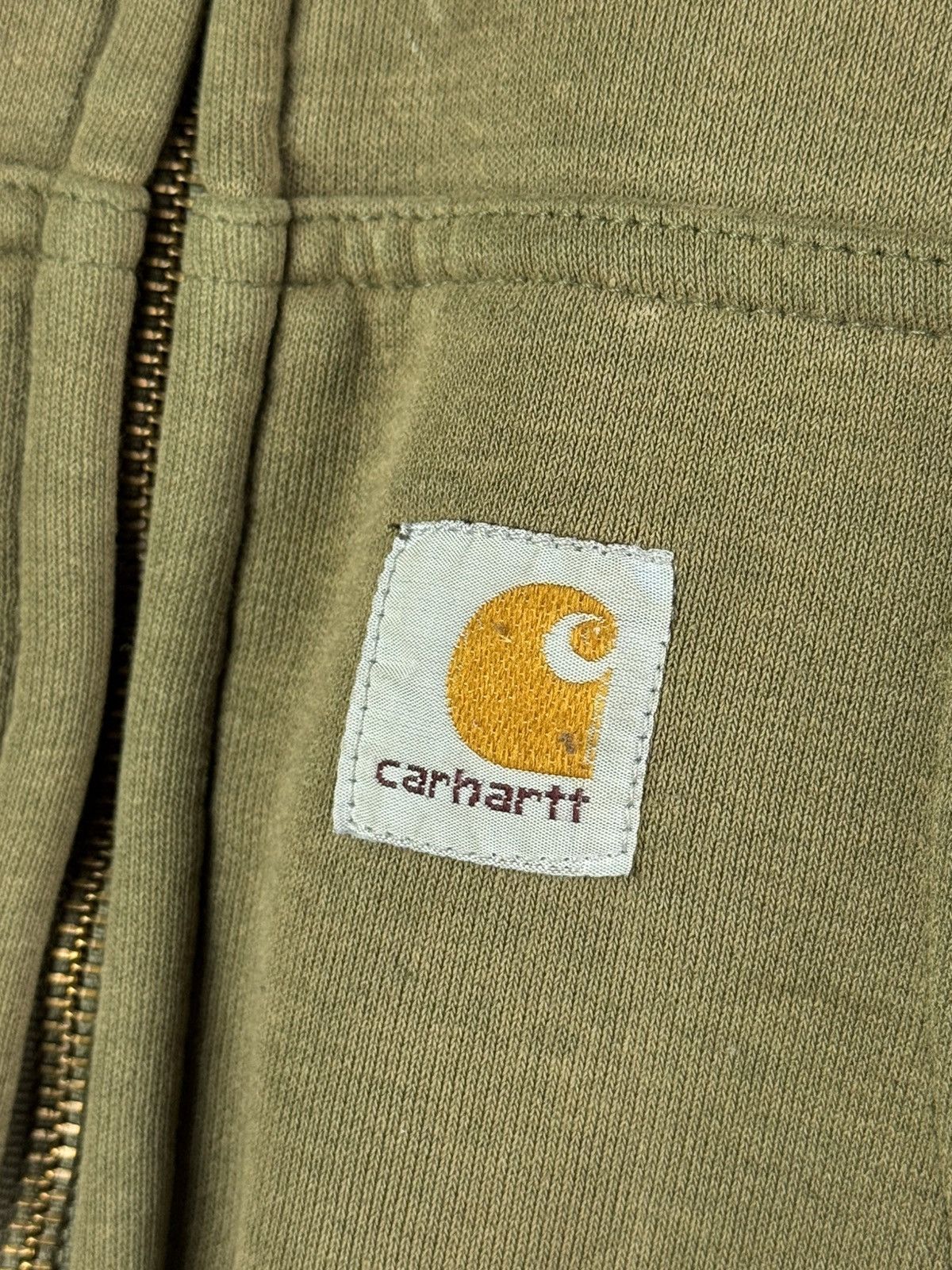Carhartt Vintage 90s Carhartt Hoodie Thermal Zip Up Olive Green Size US L / EU 52-54 / 3 - 3 Thumbnail