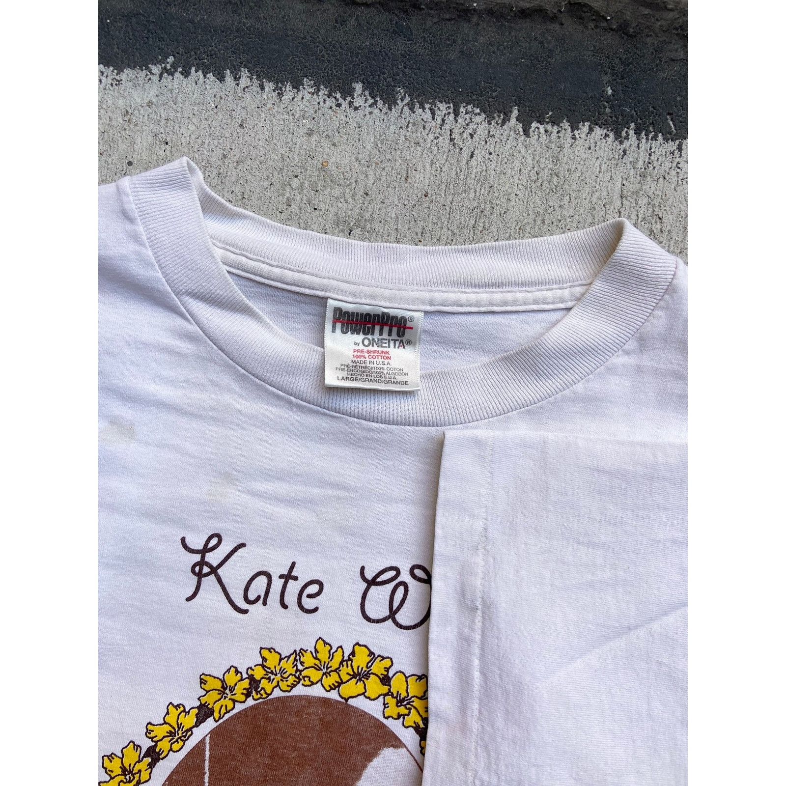 Vintage Vintage 1996 Kate Wolf Give Yourself To Love White T-Shirt Size US L / EU 52-54 / 3 - 5 Thumbnail