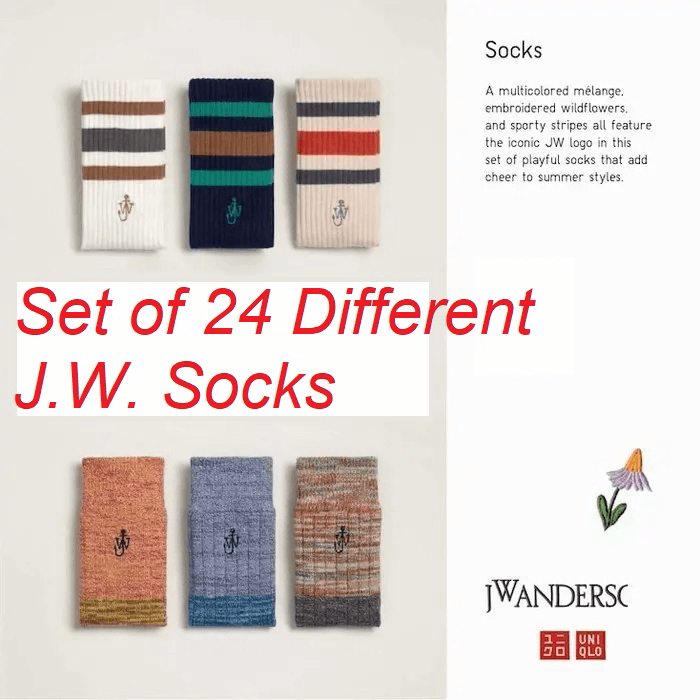 JW Anderson × Uniqlo Set of 23 JW Anderson x Uniqlo Socks Size ONE SIZE - 1 Thumbnail