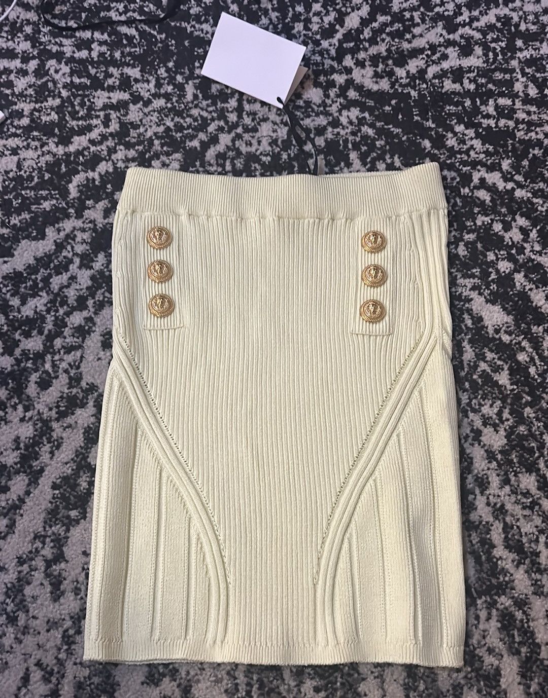 Balmain Balmain 6 Buttons Short Knit Skirt size FR 38 Size 27" / US 4 / IT 40 - 1 Thumbnail